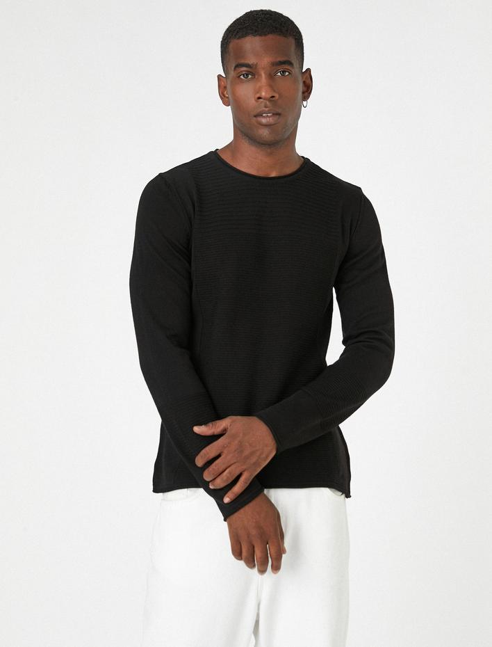  Kabartma Desenli Kazak Bisiklet Yaka