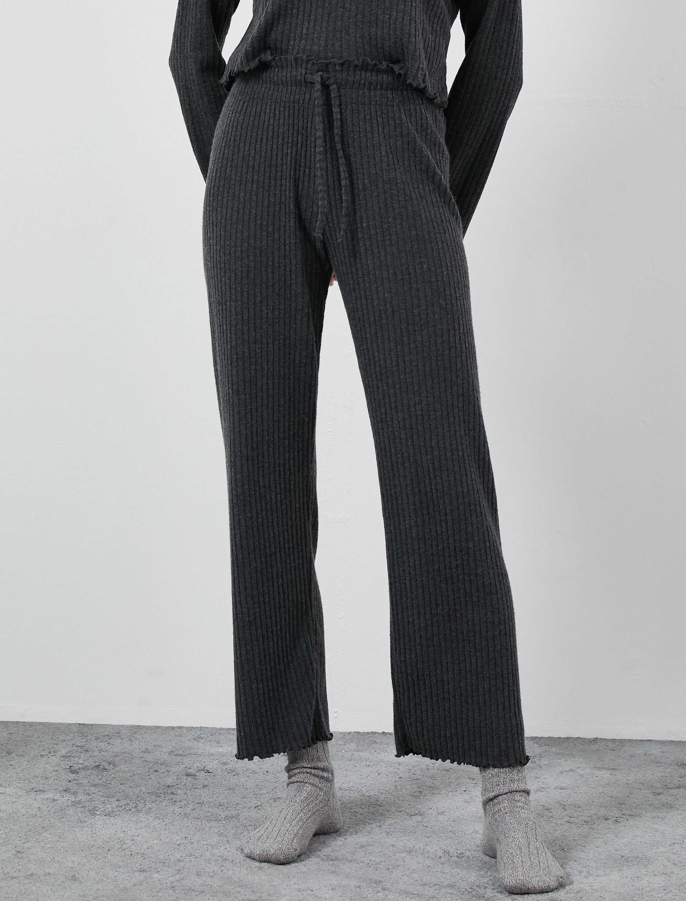   Düz Paça Pijama Altı Beli Lastikli