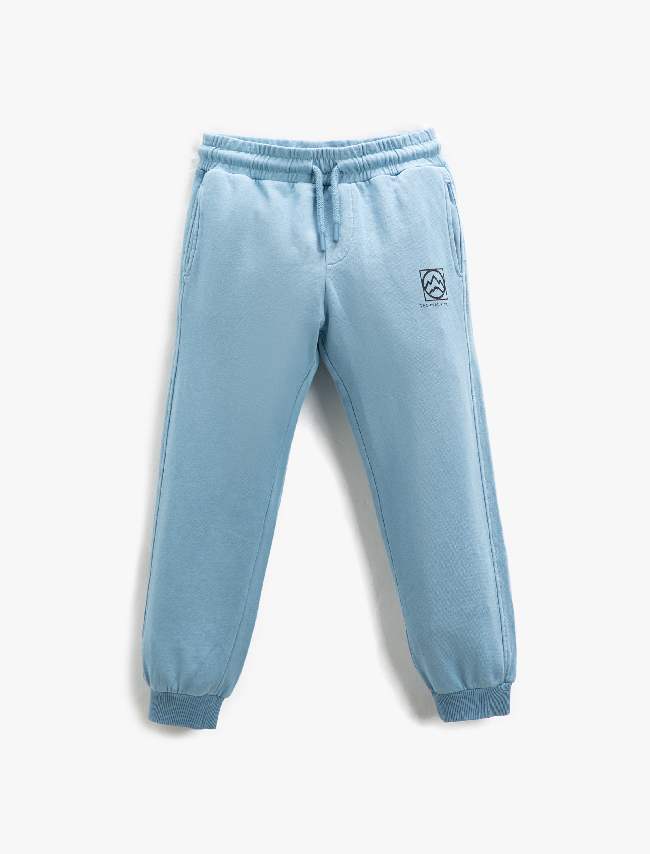  Erkek Çocuk Jogger Eşofman Altı Beli Bağlamalı Cepli Baskı Detaylı Pamuklu