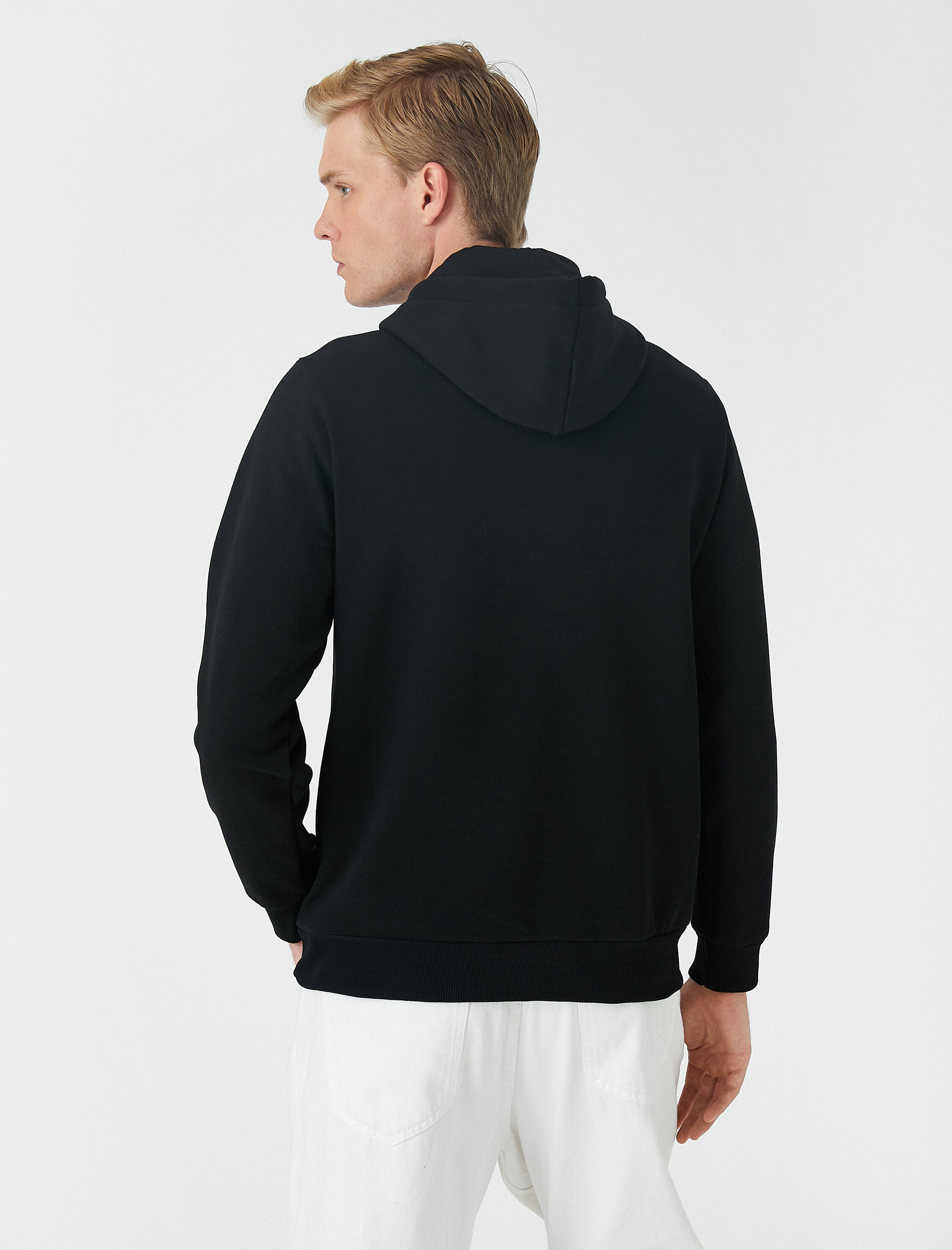   Baskılı Kapşonlu Sweatshirt Şardonlu