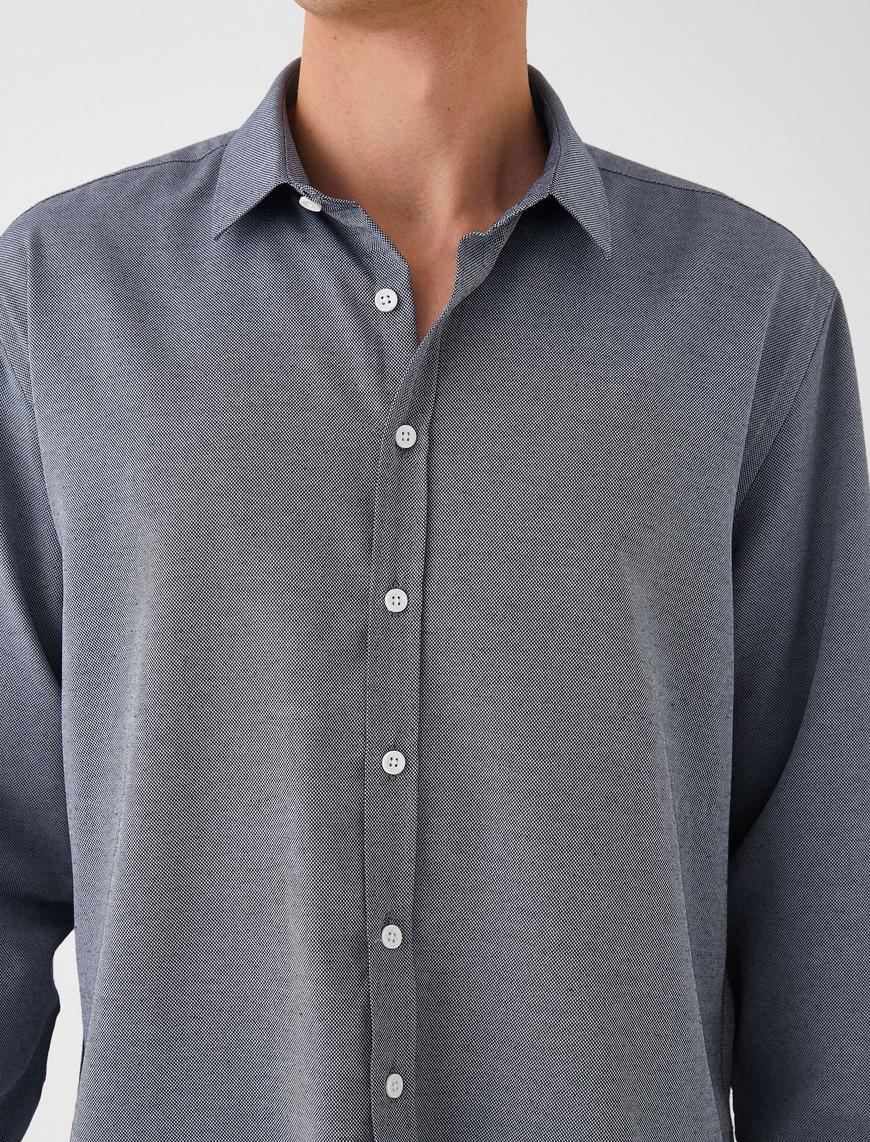   Basic Gömlek Klasik Yaka Uzun Kollu