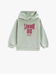 Baskılı Kapüşonlu Sweatshirt