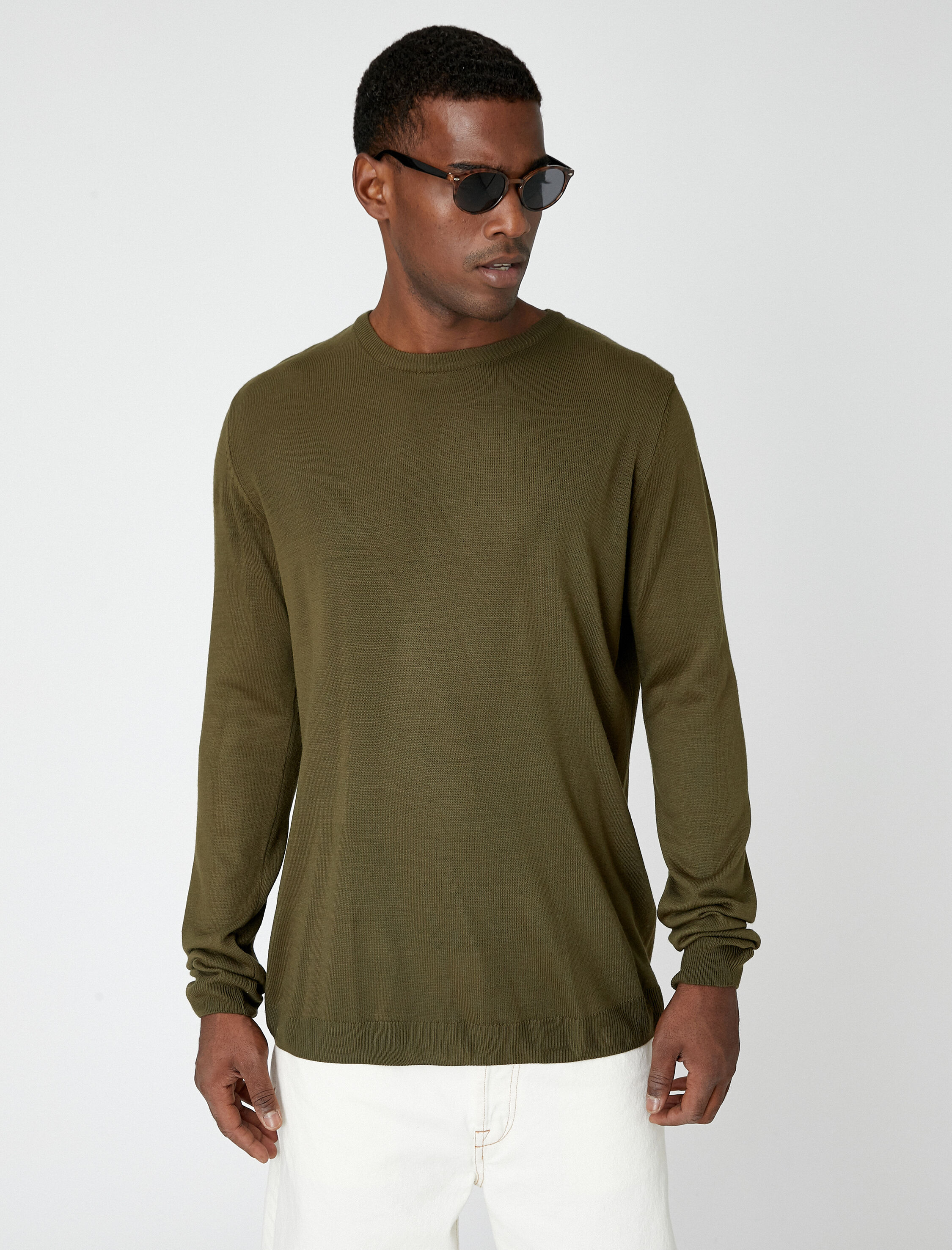 Basic Triko Kazak Bisiklet Yaka Dar Kesim Uzun Kollu