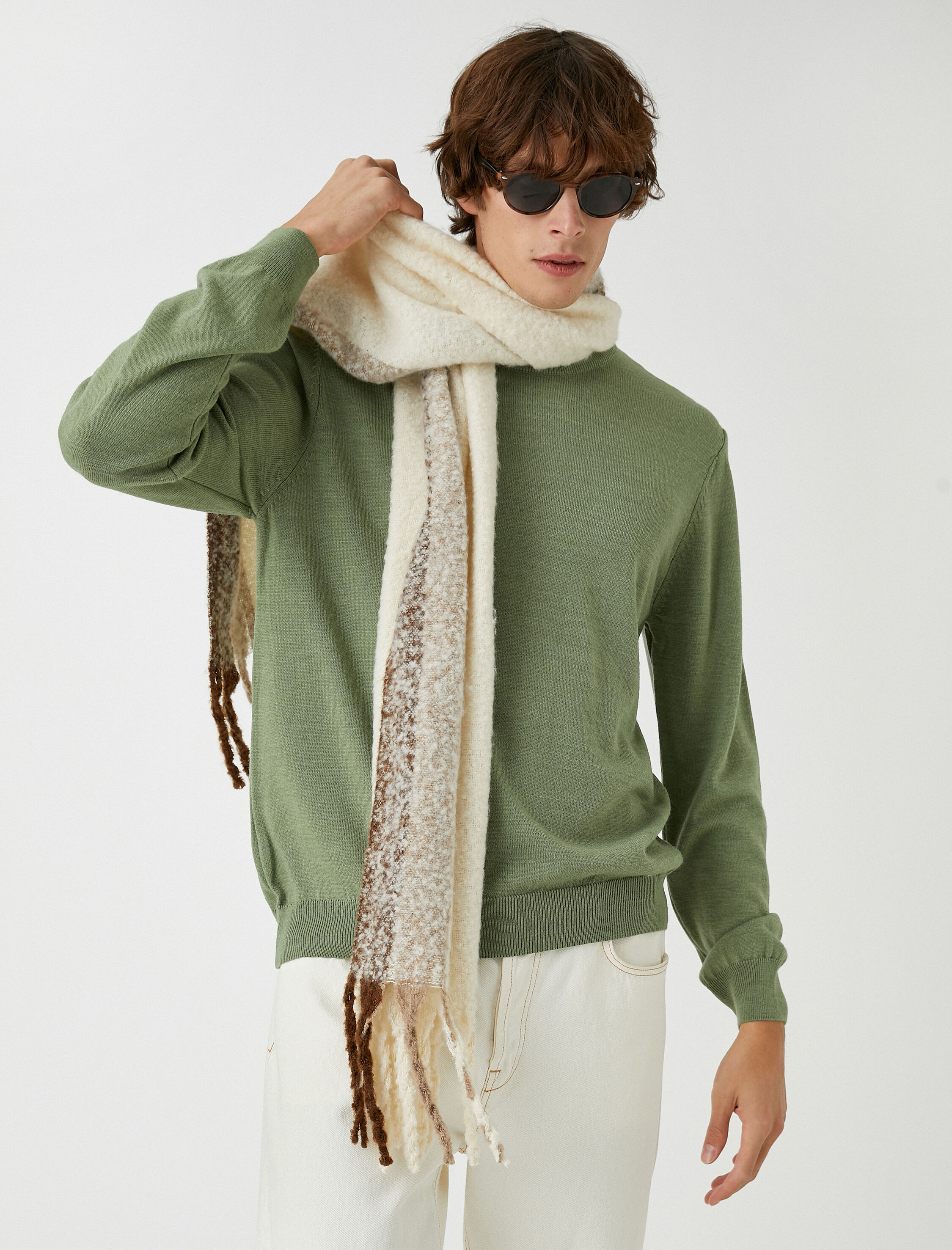   Kırçıllı Triko Kazak Bisiklet Yaka