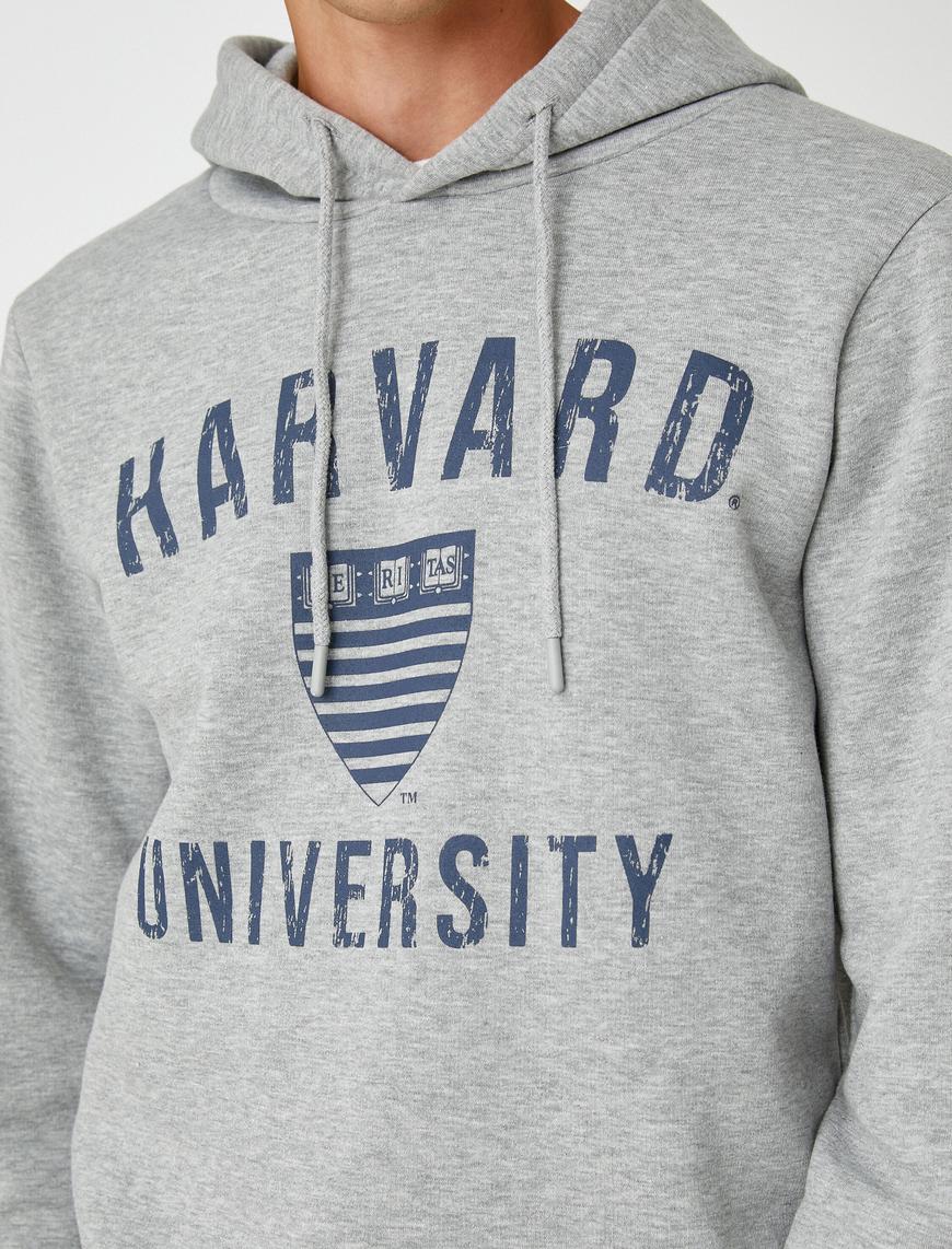   Harvard Kapşonlu Sweatshirt Şardonlu Lisanslı Baskılı