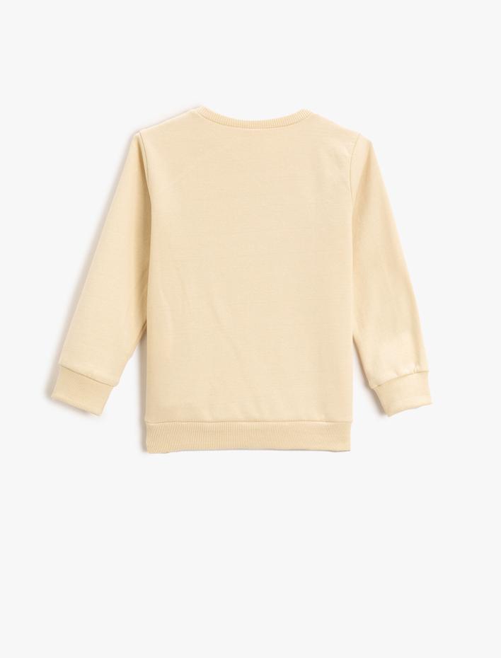 Erkek Çocuk Dinozor Baskılı Sweatshirt Bisiklet Yaka