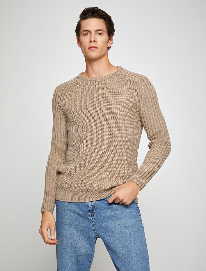  Basic Triko Kazak Bisiklet Yaka Uzun Kollu Slim Fit