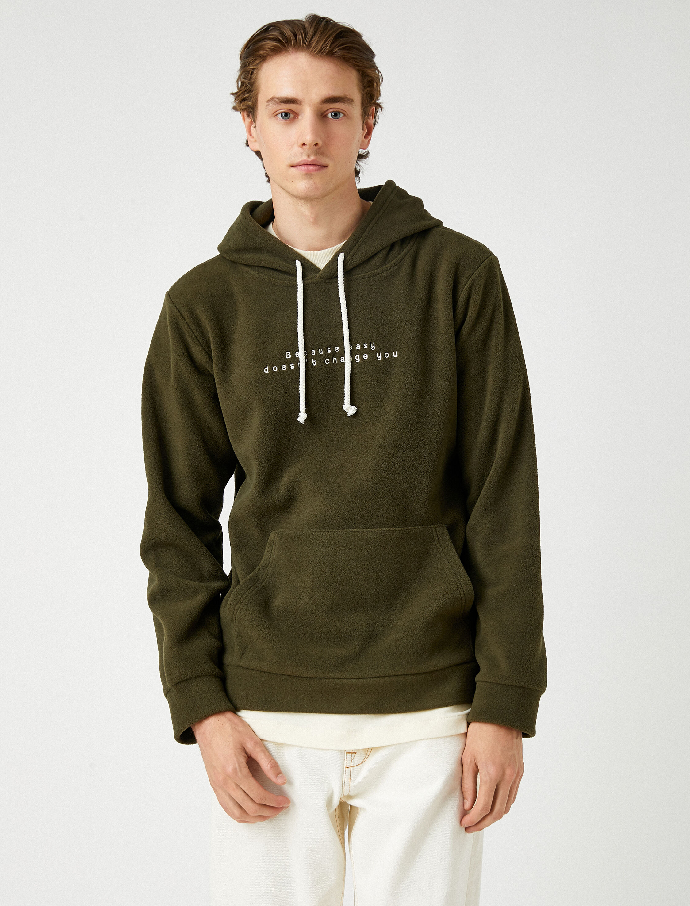   Polar İşlemeli Kapşonlu Sweatshirt Şardonlu