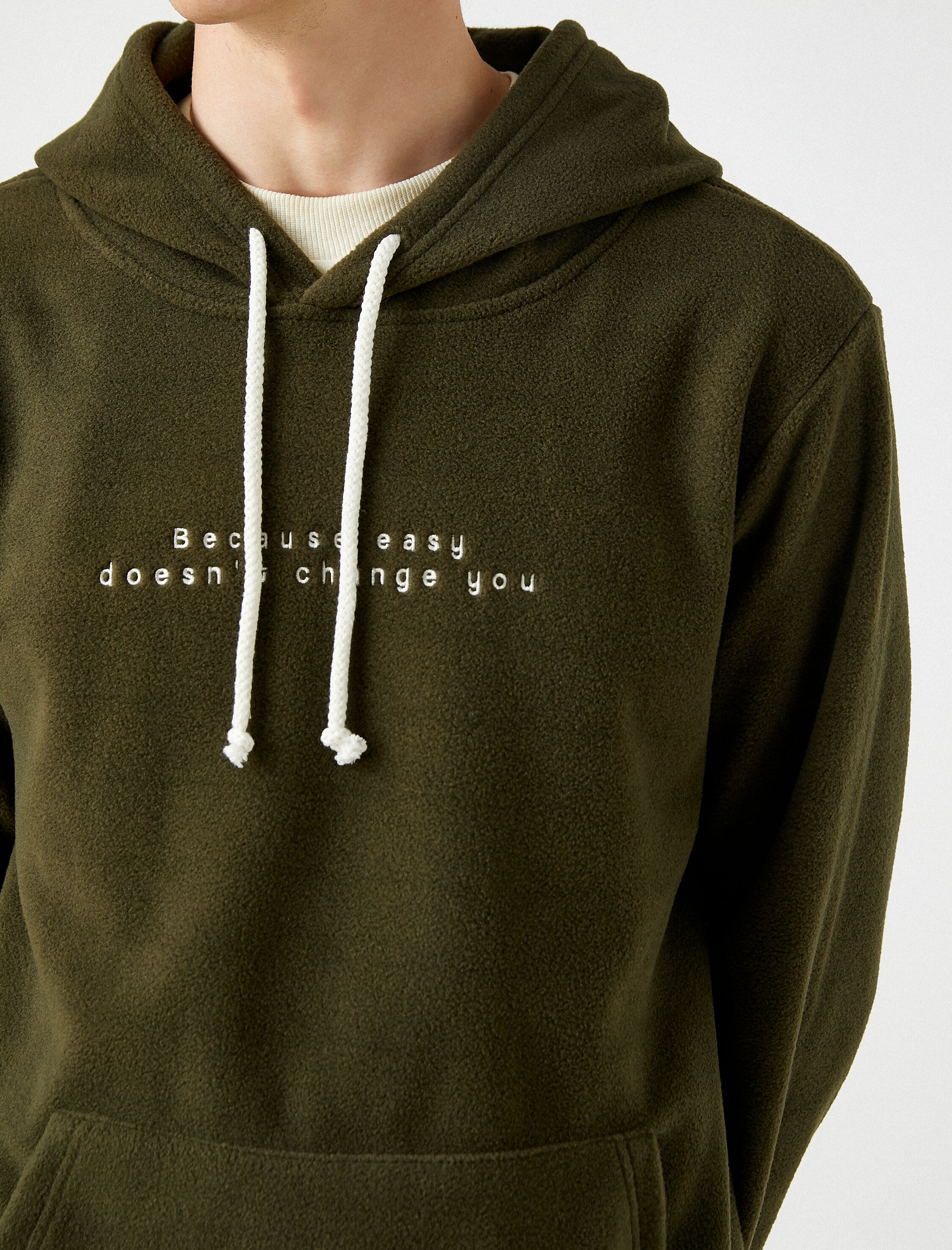   Polar İşlemeli Kapşonlu Sweatshirt Şardonlu