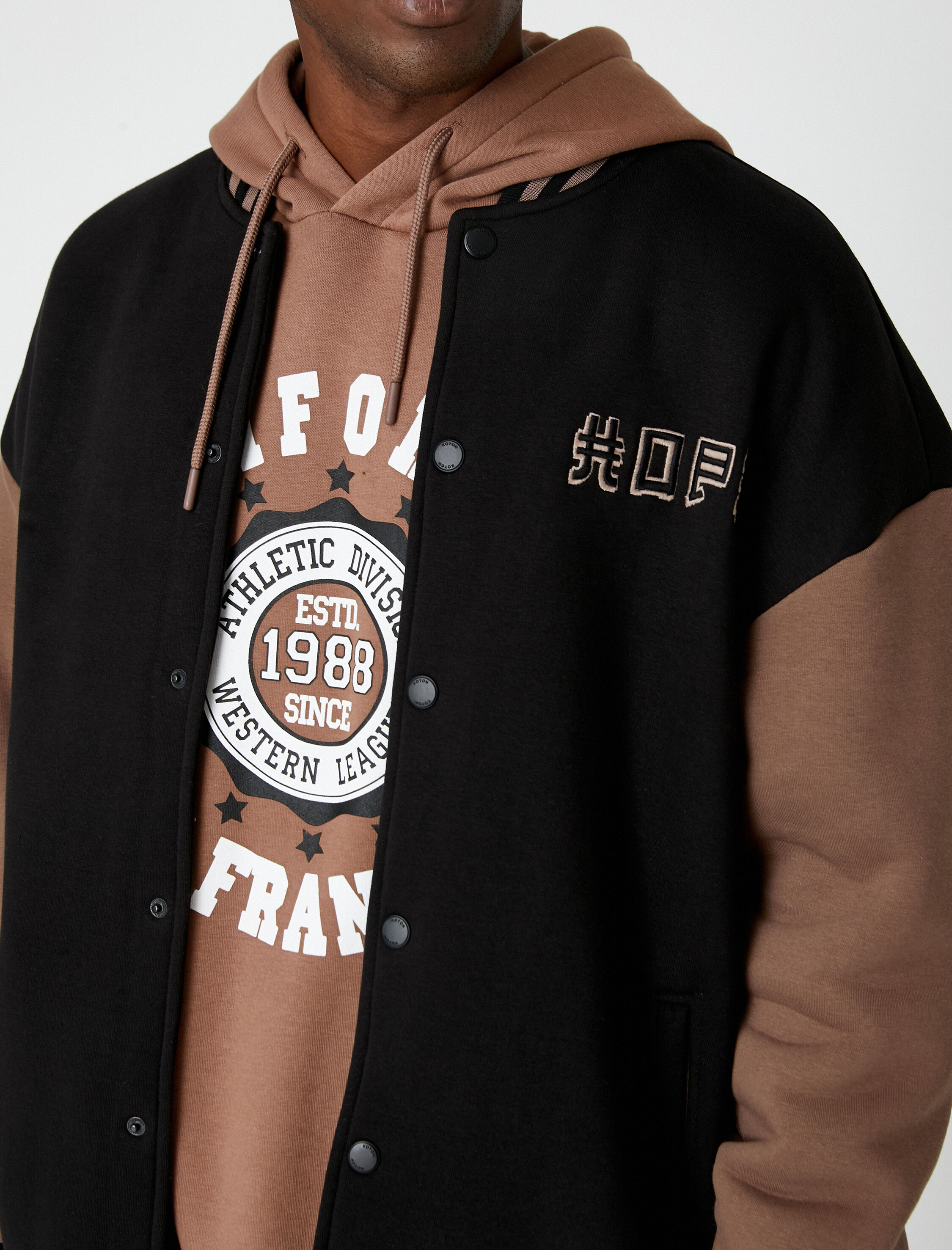   Kolej Baskılı Ceket Bomber Yaka