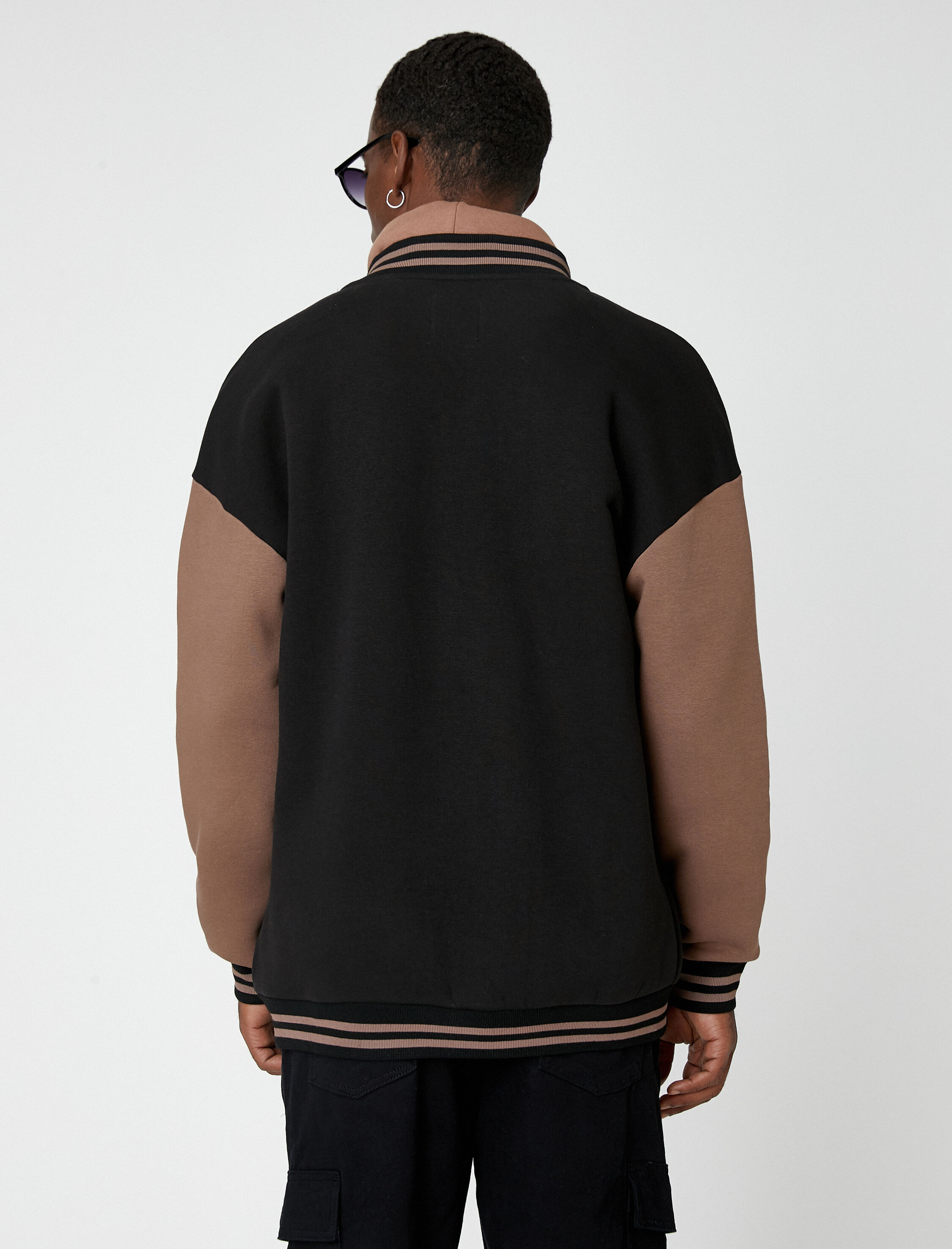   Kolej Baskılı Ceket Bomber Yaka