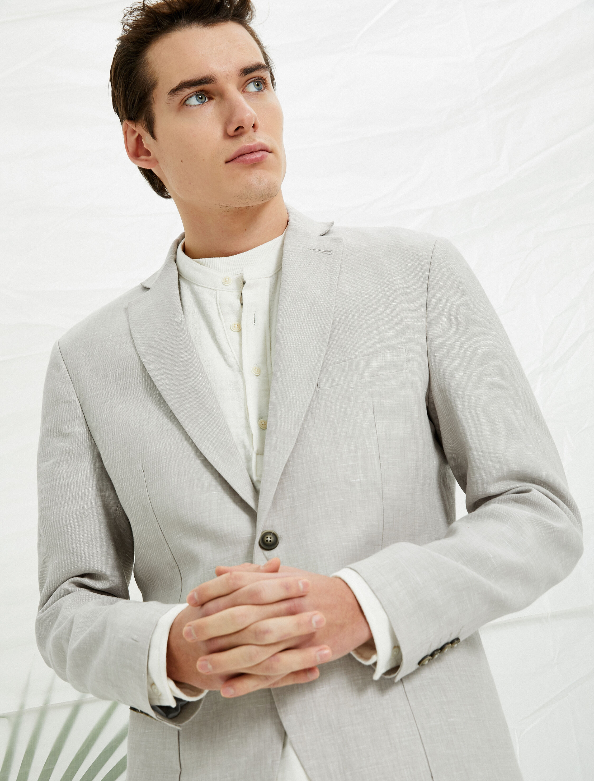   Dar Kesim Blazer Ceket Cepli Önü Düğmeli