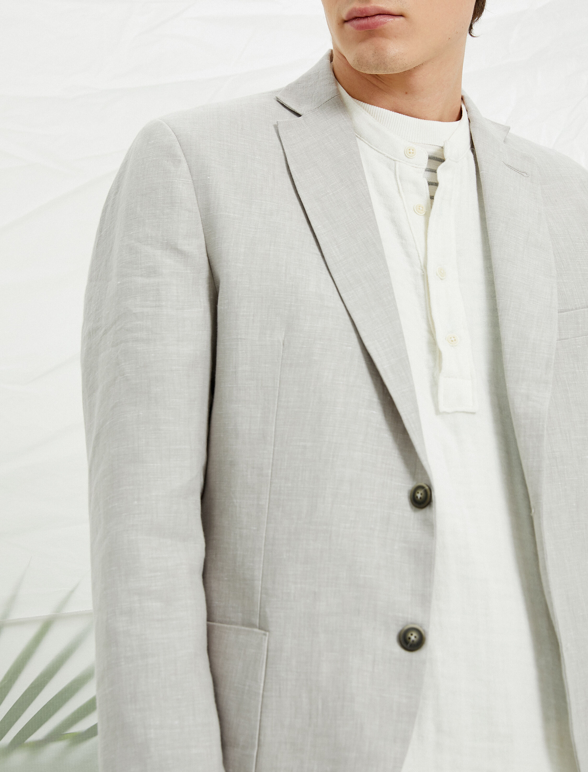   Dar Kesim Blazer Ceket Cepli Önü Düğmeli