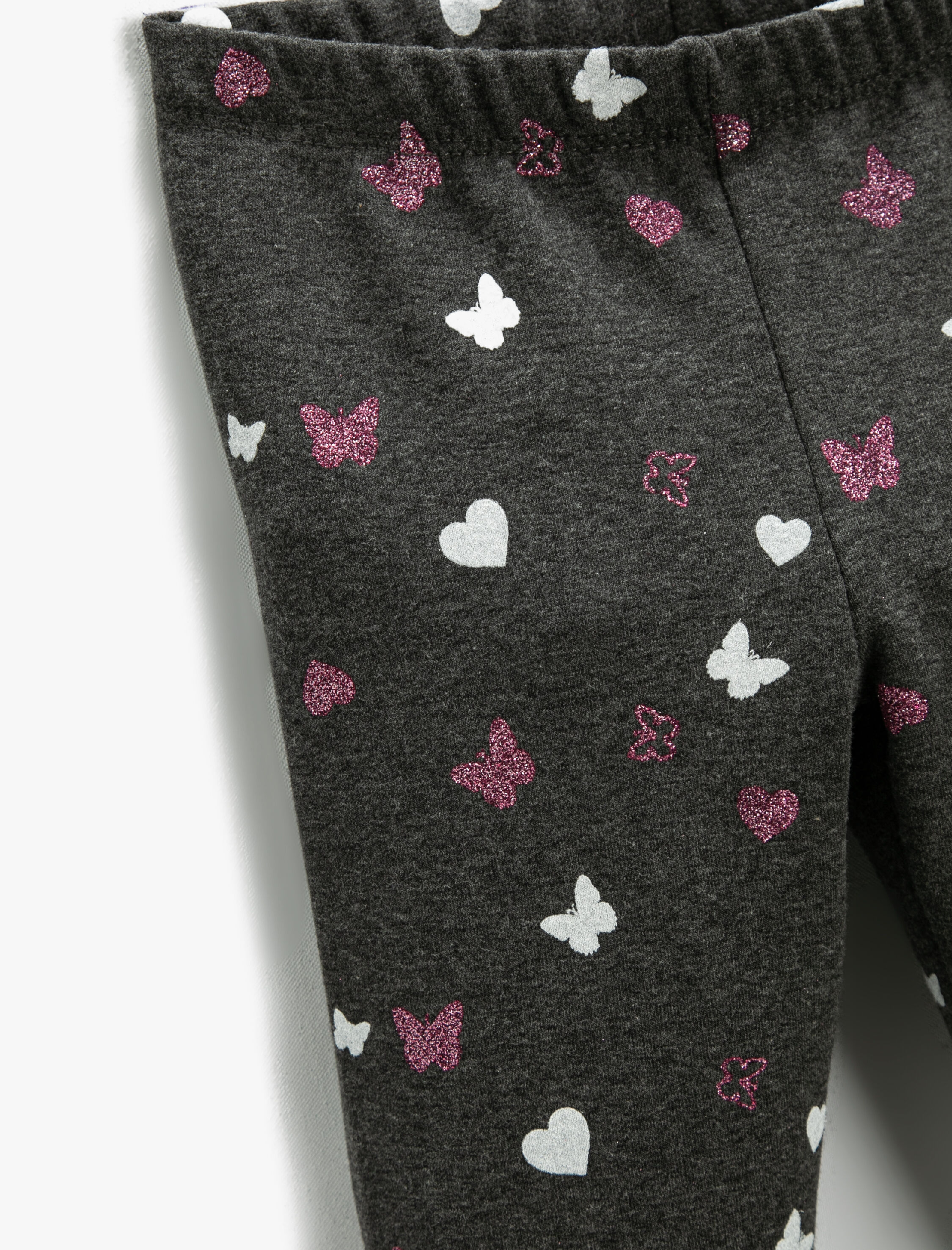  Kız Çocuk Baskılı Tayt Elastik Bel Bantlı