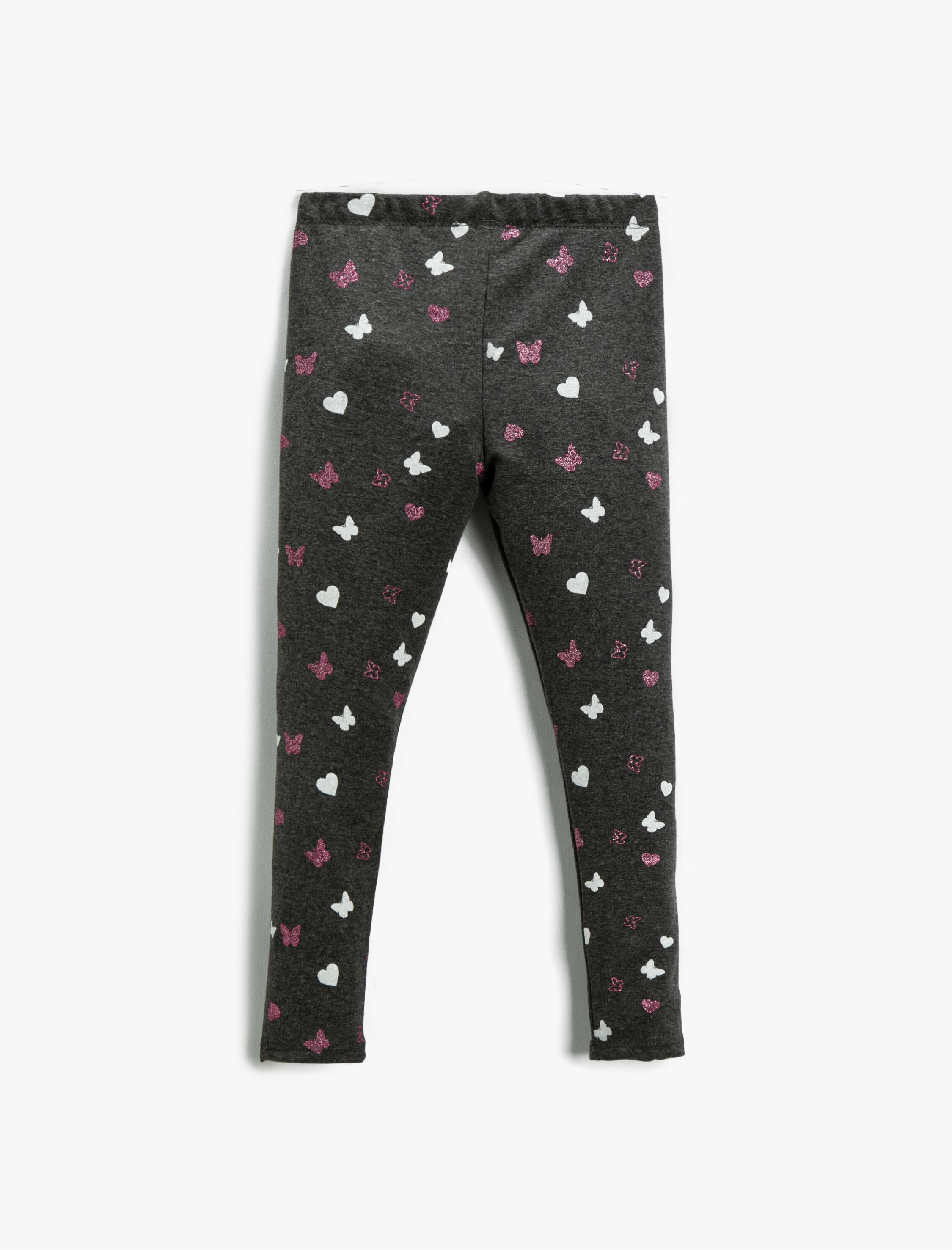  Kız Çocuk Baskılı Tayt Elastik Bel Bantlı