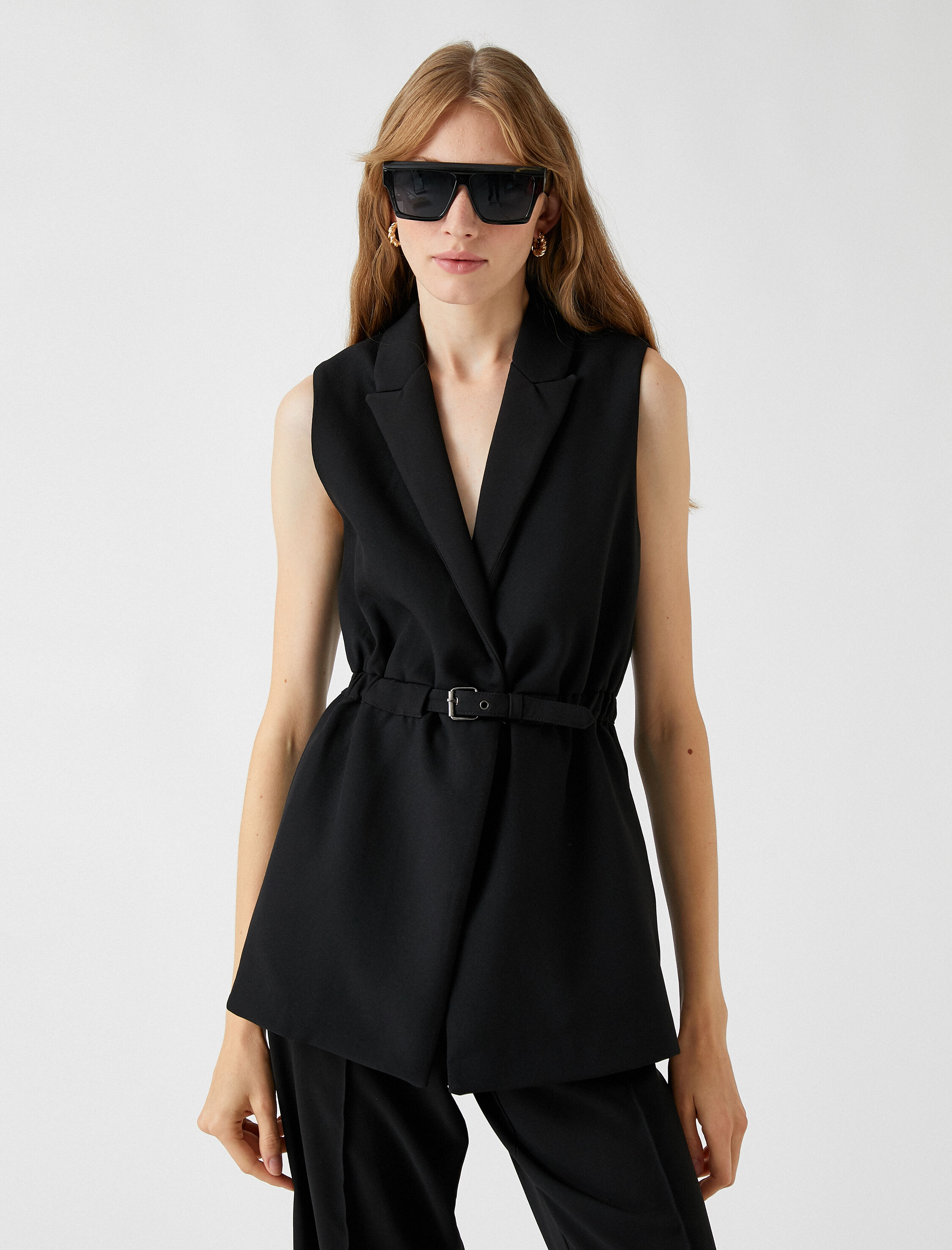   Kemerli Blazer Yelek