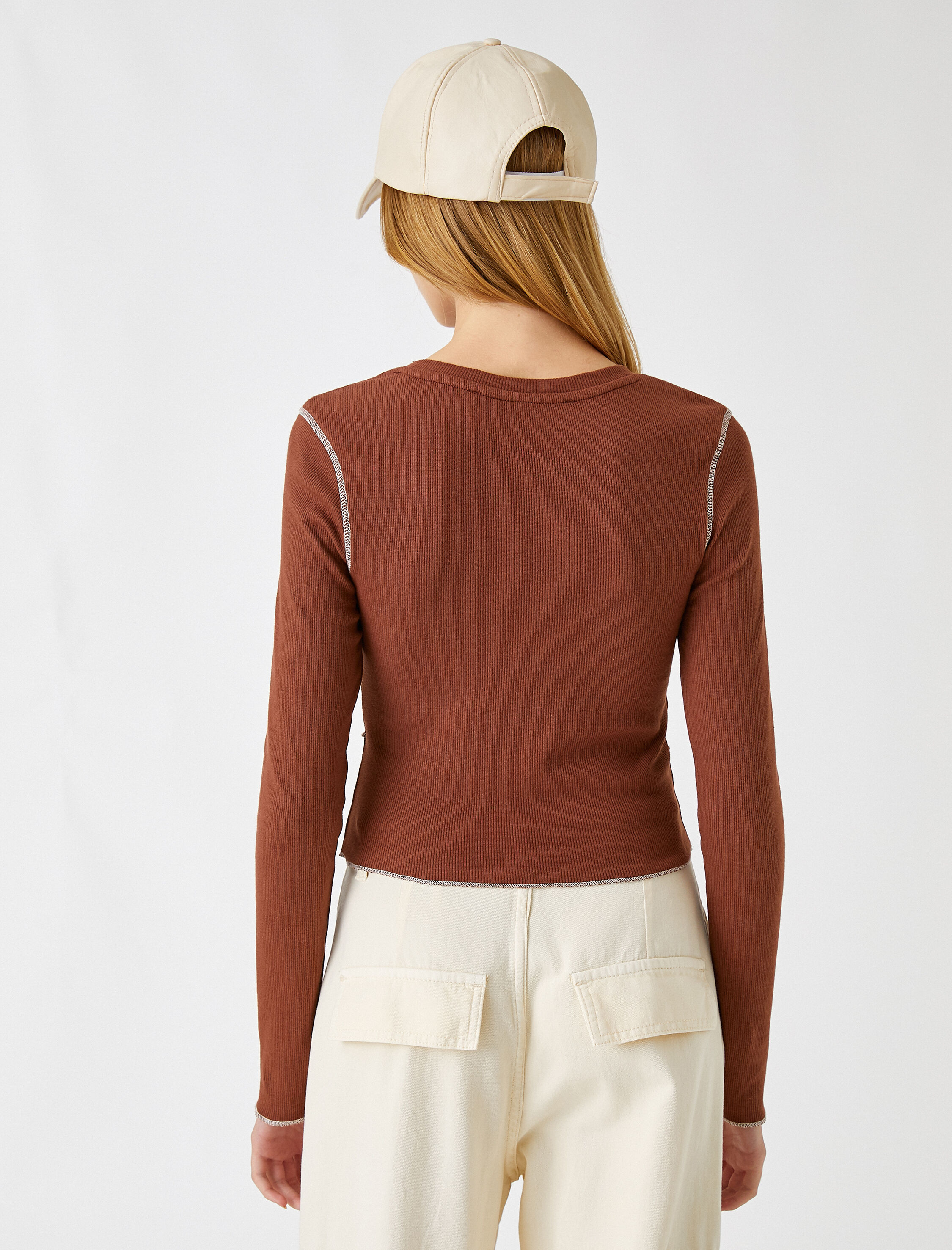   Uzun Kollu Tişört Bisiklet Yaka Baskılı