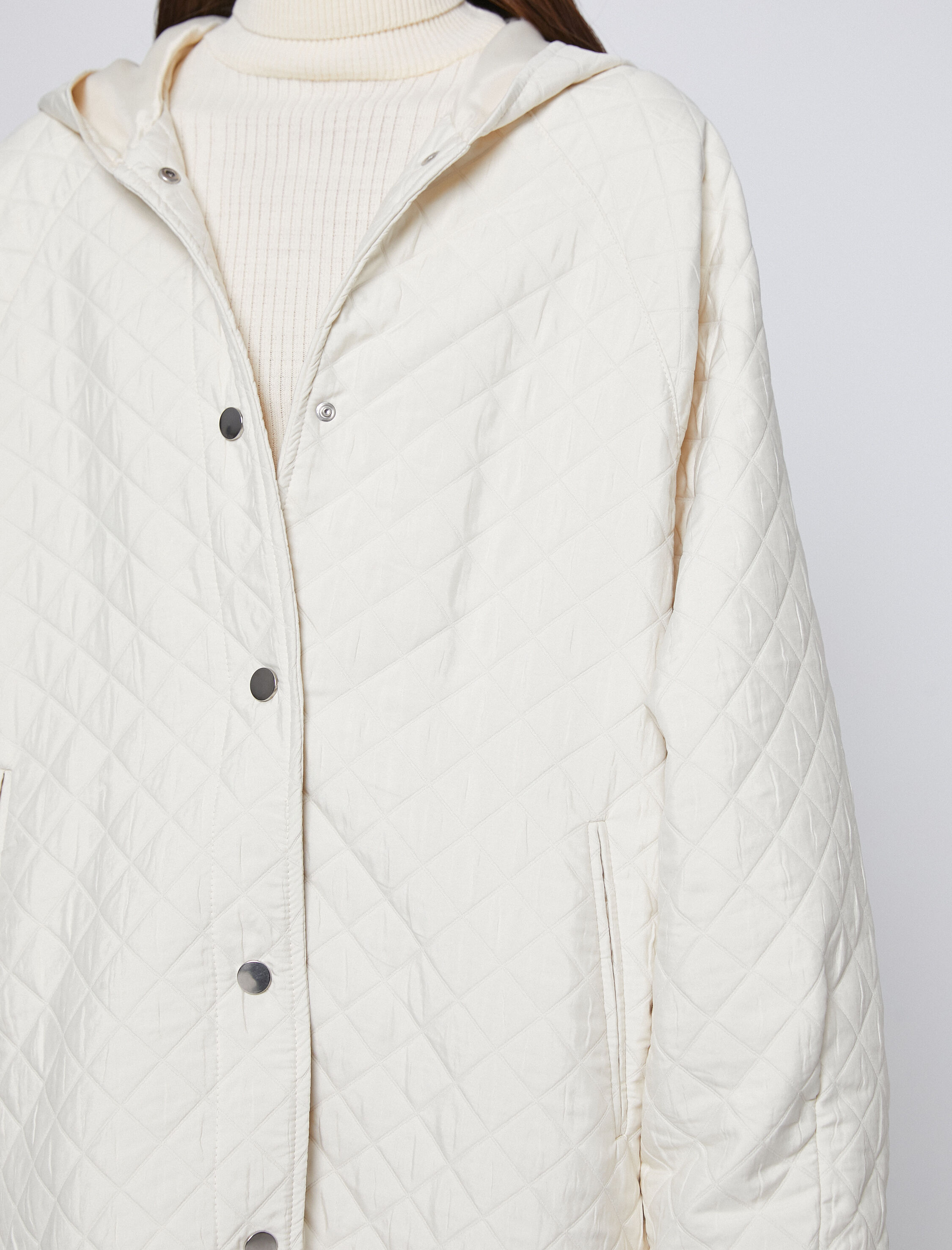 Kapüşonlu Kapitone Anorak Cepli