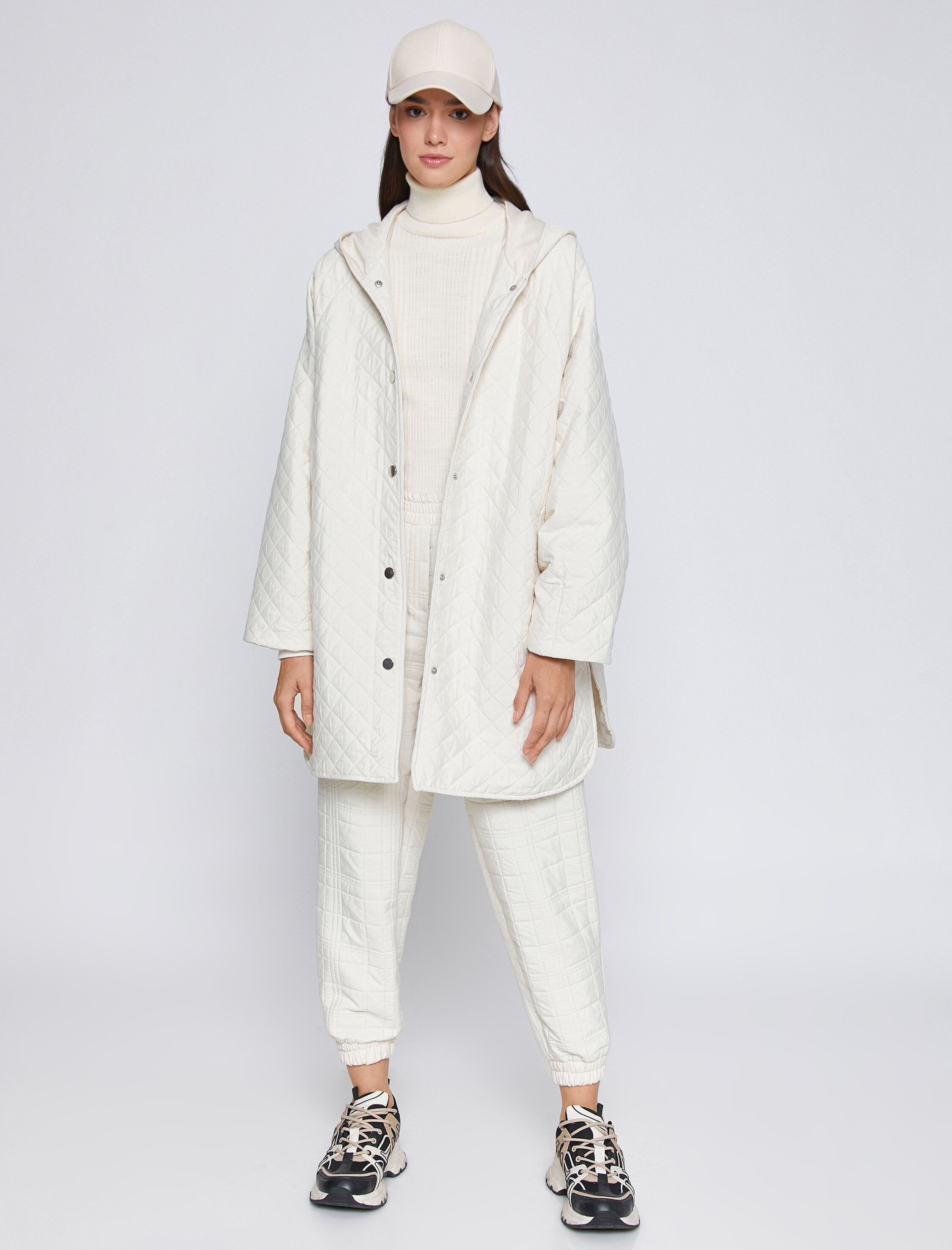 Kapüşonlu Kapitone Anorak Cepli