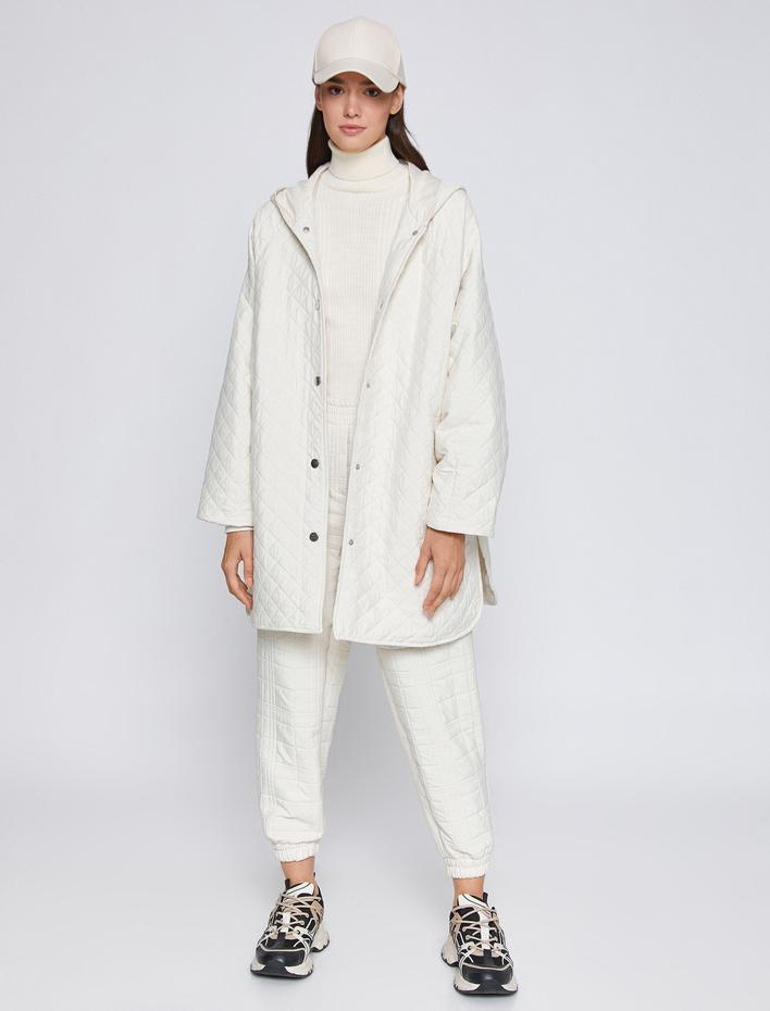  Kapüşonlu Kapitone Anorak Cepli