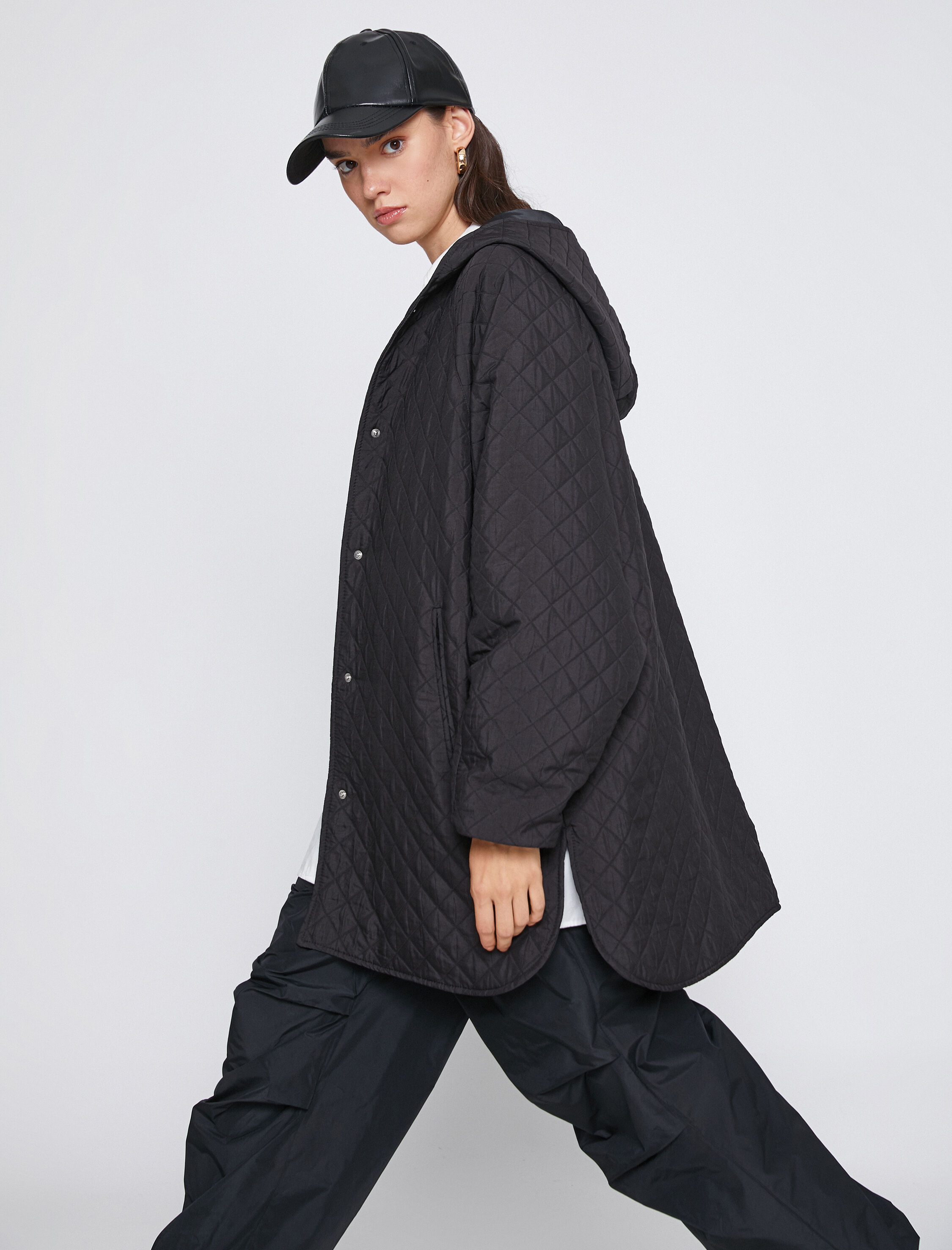   Kapüşonlu Kapitone Anorak Cepli