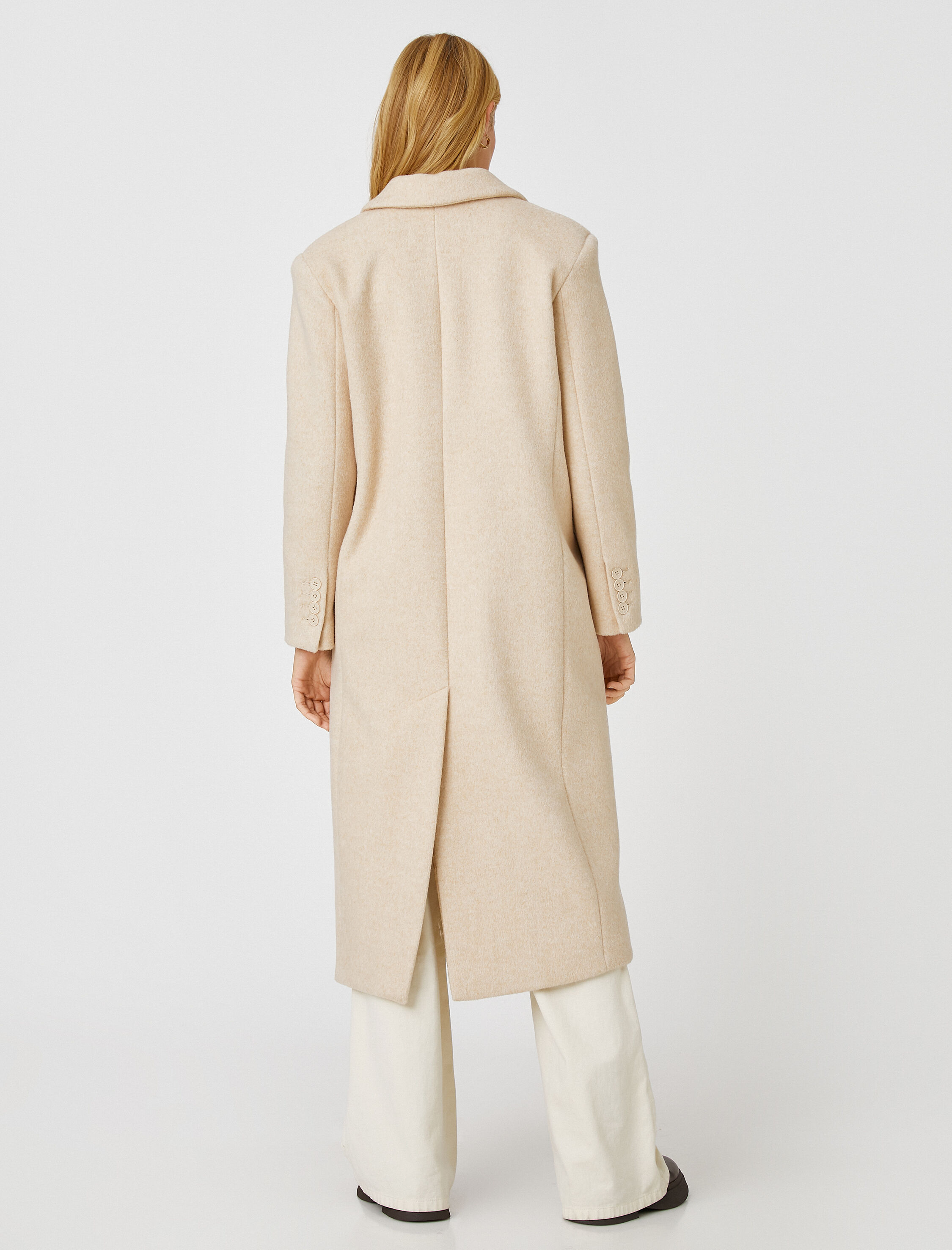 Uzun Kruvaze Kaşe Kaban