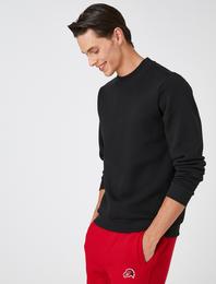 Basic Sweatshirt Şardonlu Yarım Balıkçı Yaka Uzun Kollu