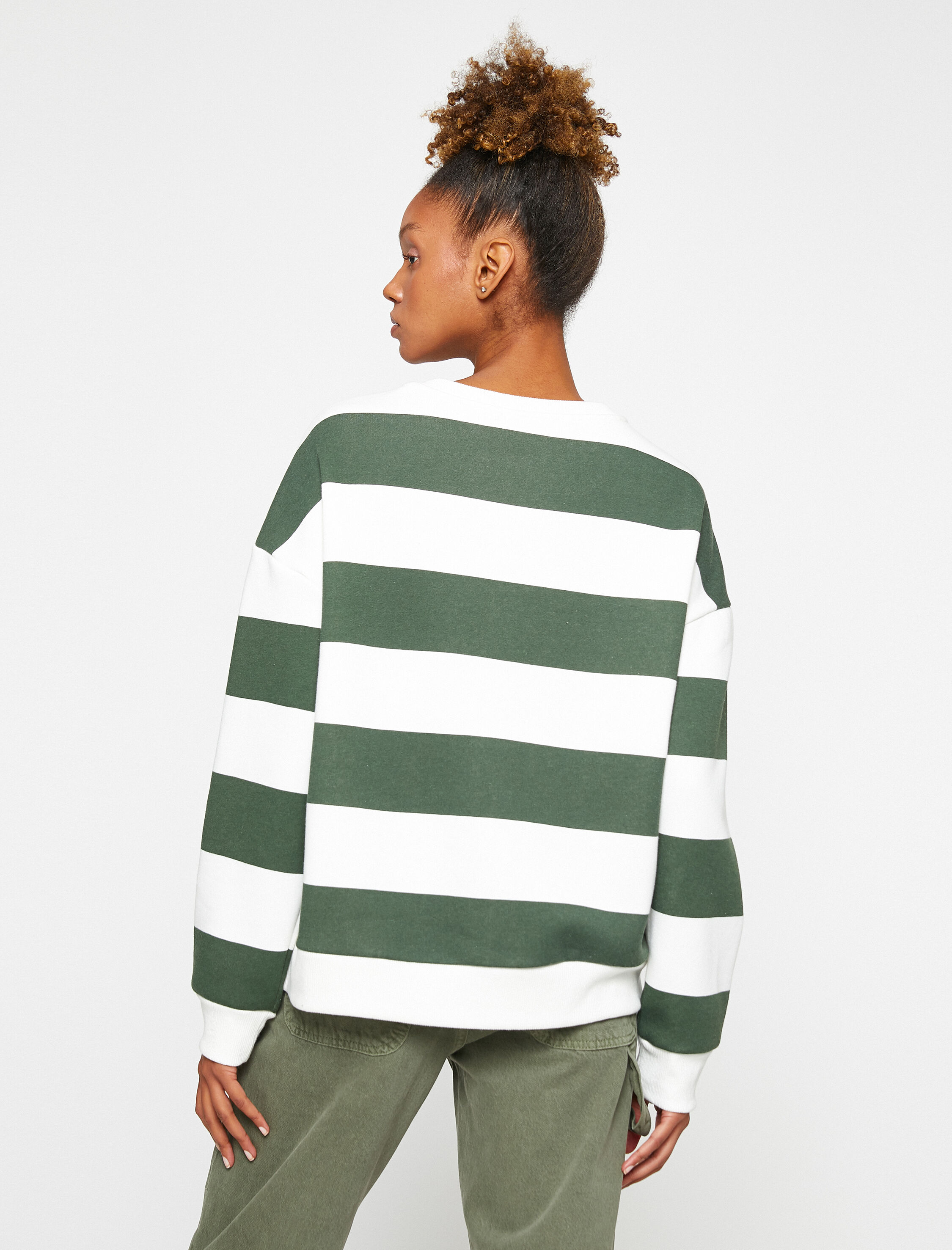   Bisiklet Yaka Sweatshirt Uzun Kollu İçi Polarlı