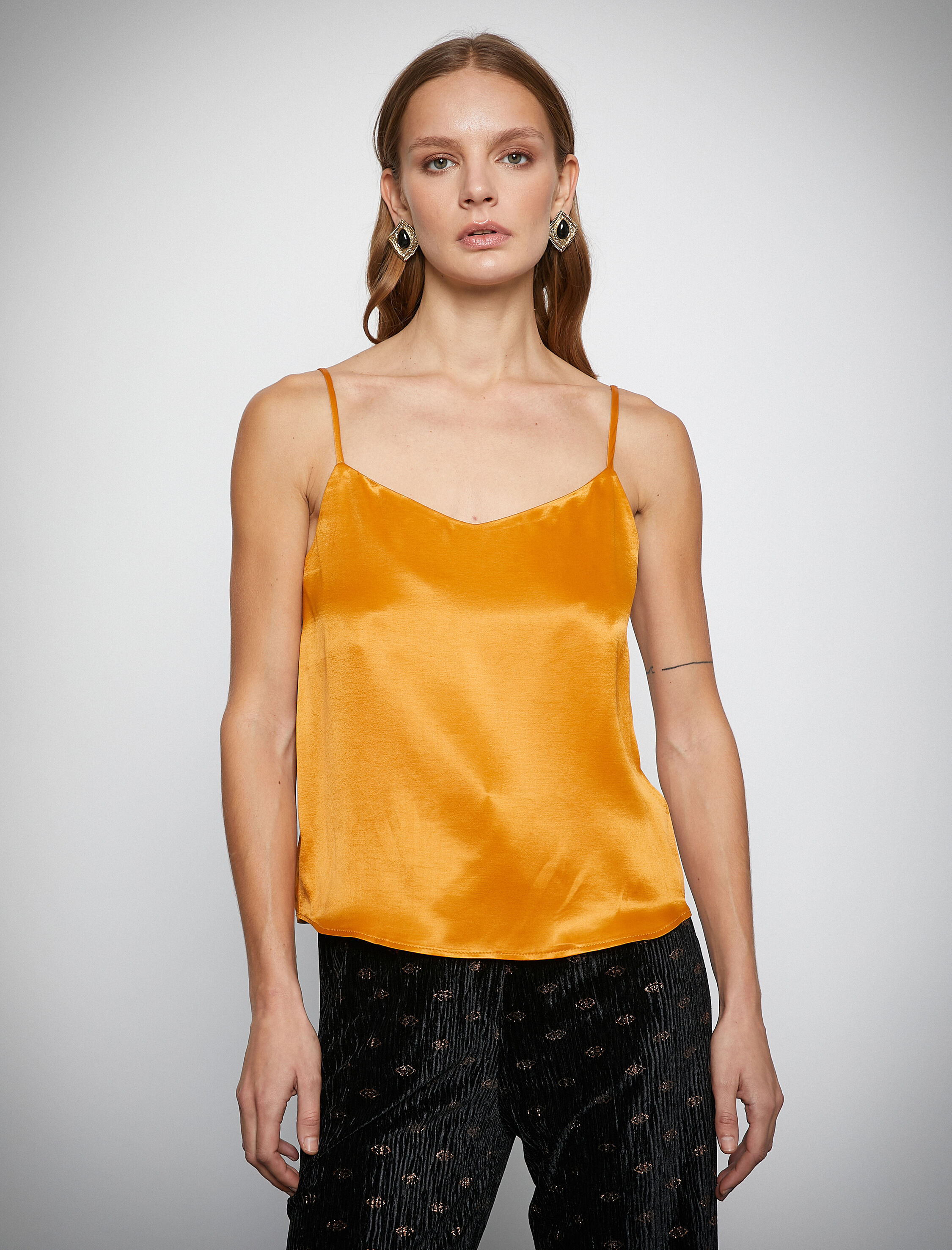   Melis Ağazat X Koton - Askılı Saten Bluz