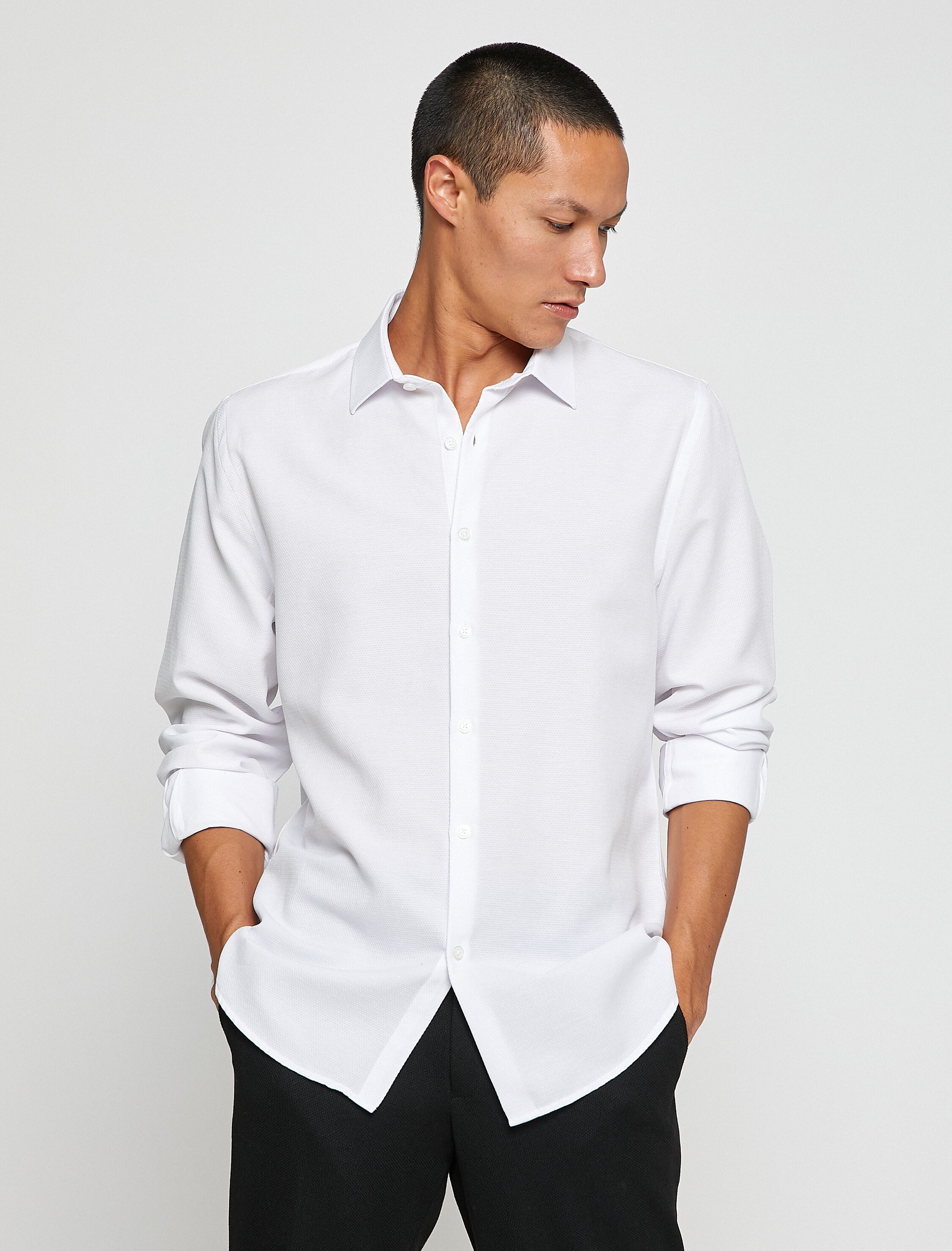 Spor Gömlek Slim Fit Klasik Yaka Uzun Kollu Non Iron