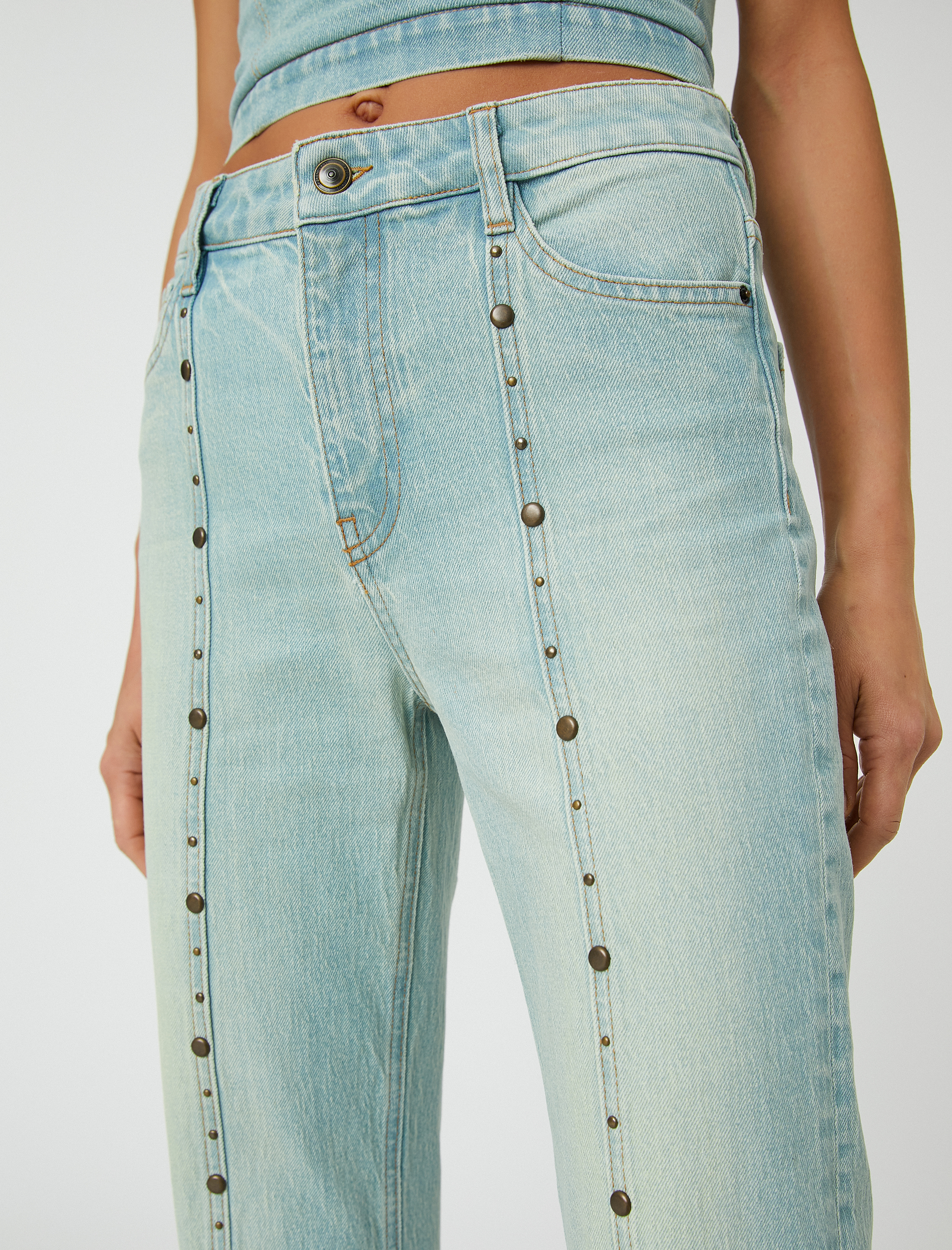   İspanyol Paça Kot Pantolon Dar Kesim