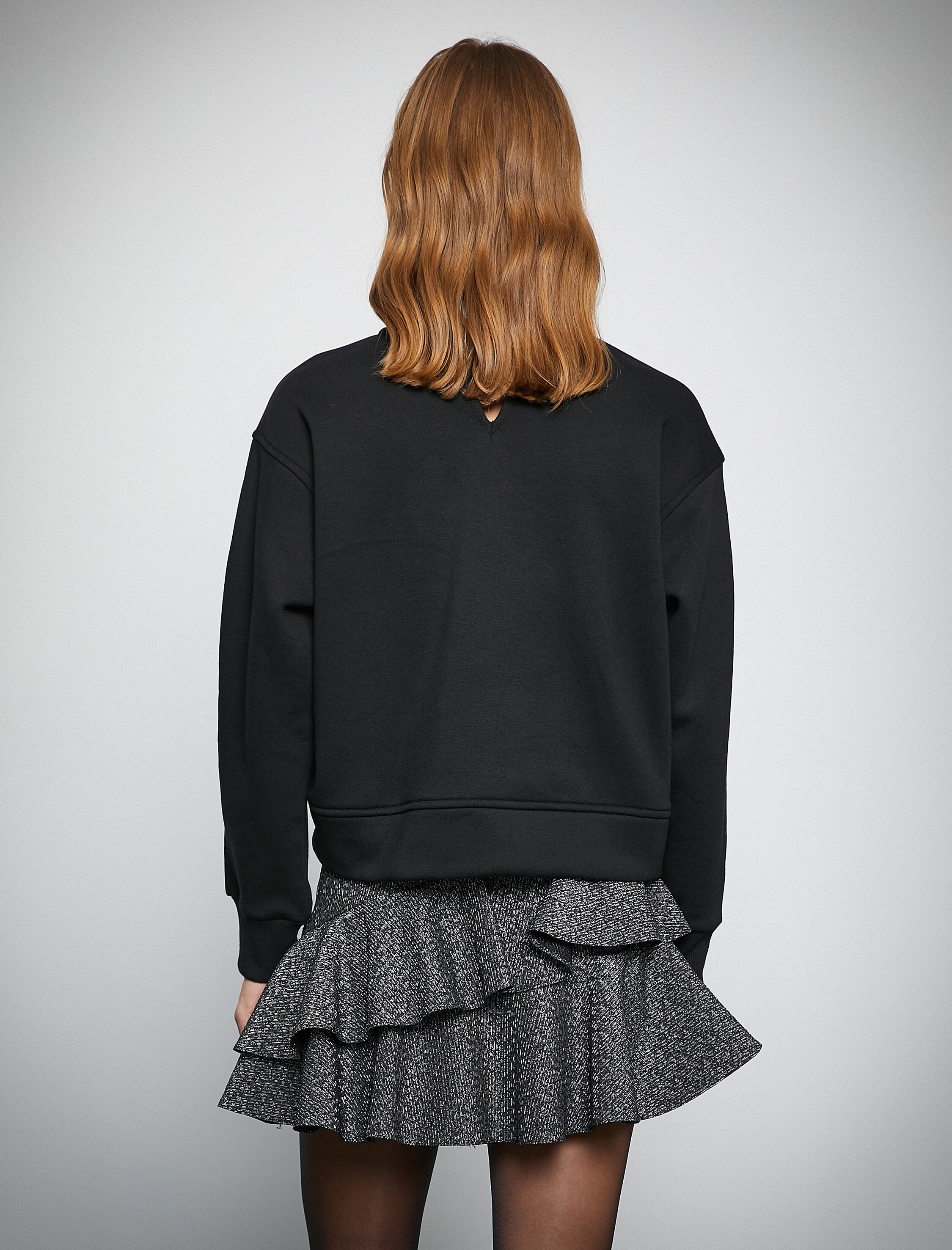   Melis Ağazat X Koton - Yaka Detaylı Parlak Baskılı Sweatshirt