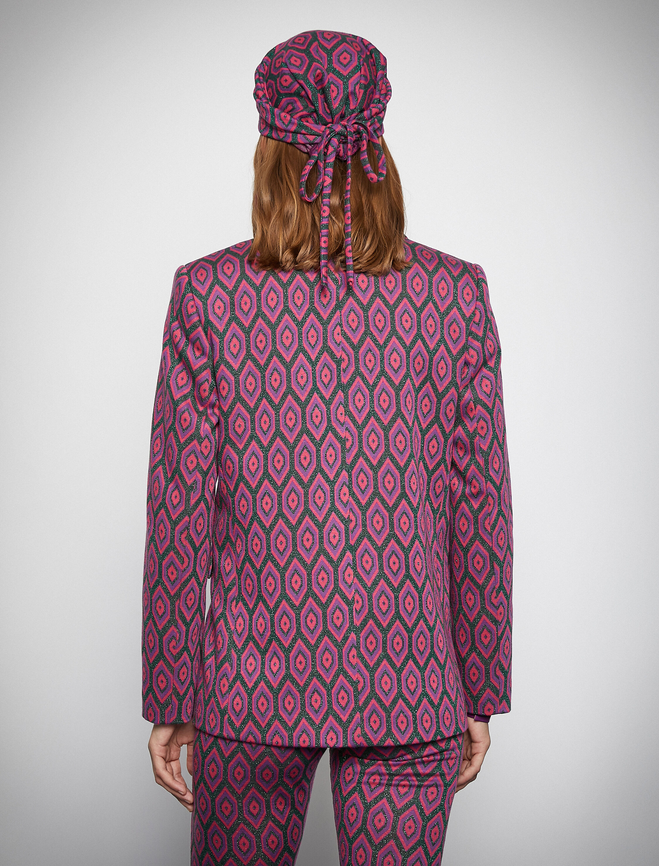   Melis Ağazat X Koton - Taşlı Düğmeli Desenli Blazer Ceket