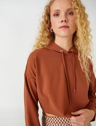 Crop Sweatshirt Kapüşonlu