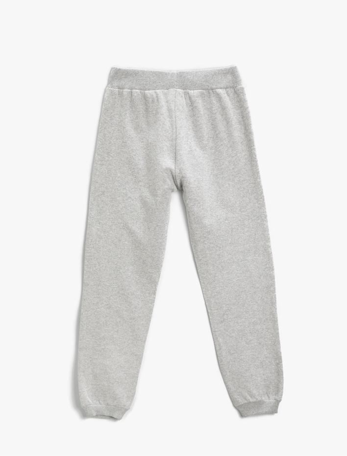 Kız Çocuk Basic Baskılı Jogger Eşofman Altı Belden Bağlamalı