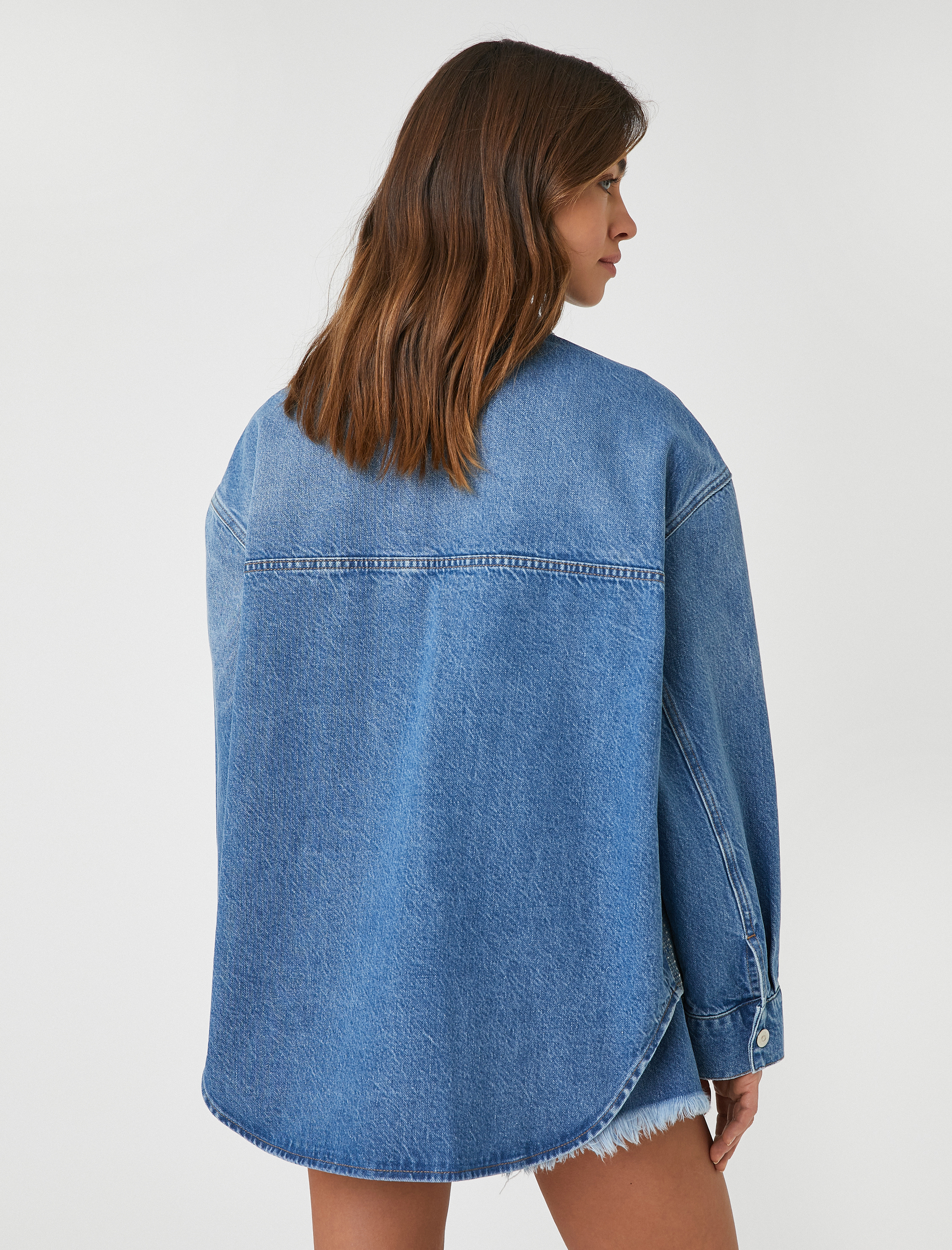   Kot Ceket Parlak Taşlı Cep Detaylı