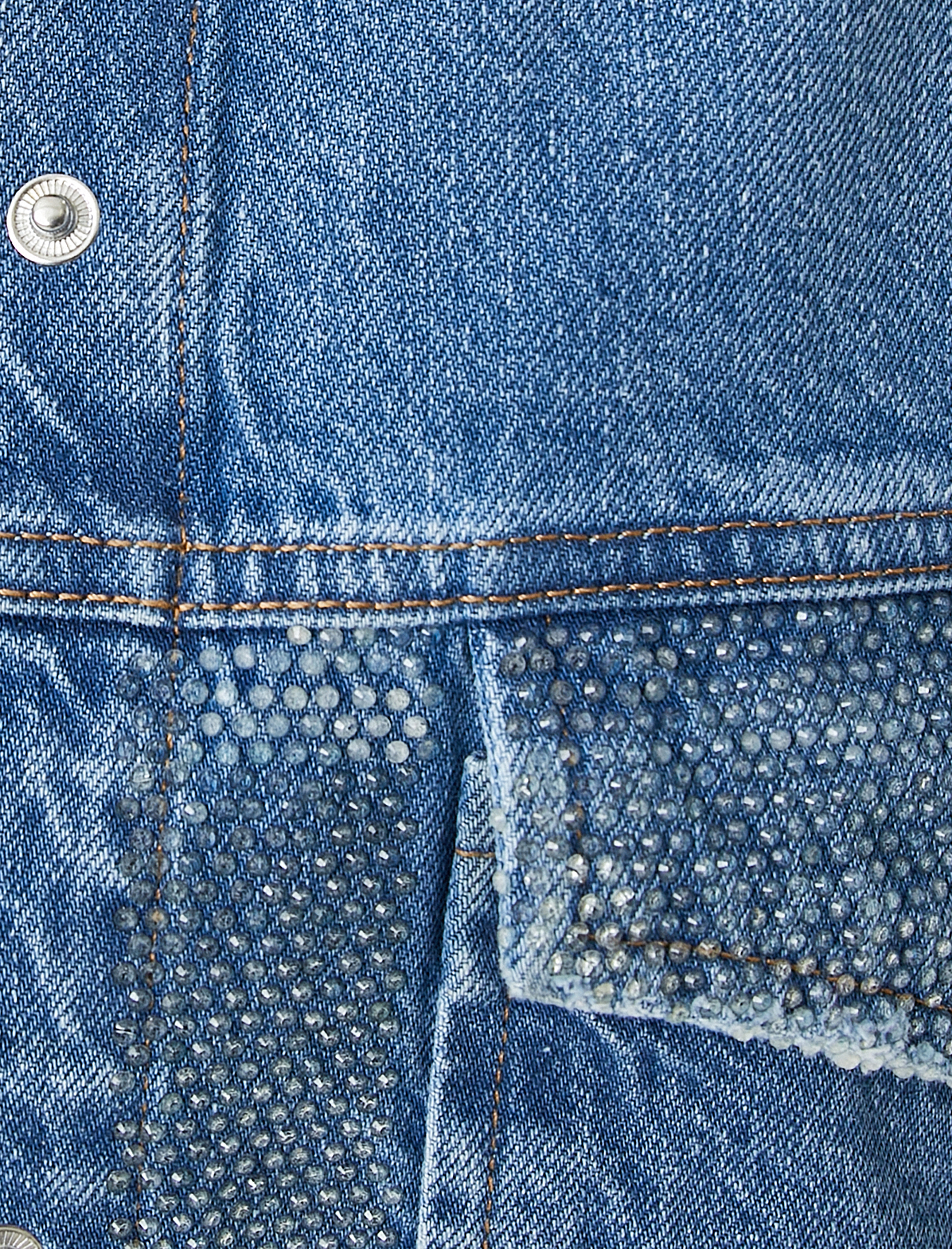   Kot Ceket Parlak Taşlı Cep Detaylı