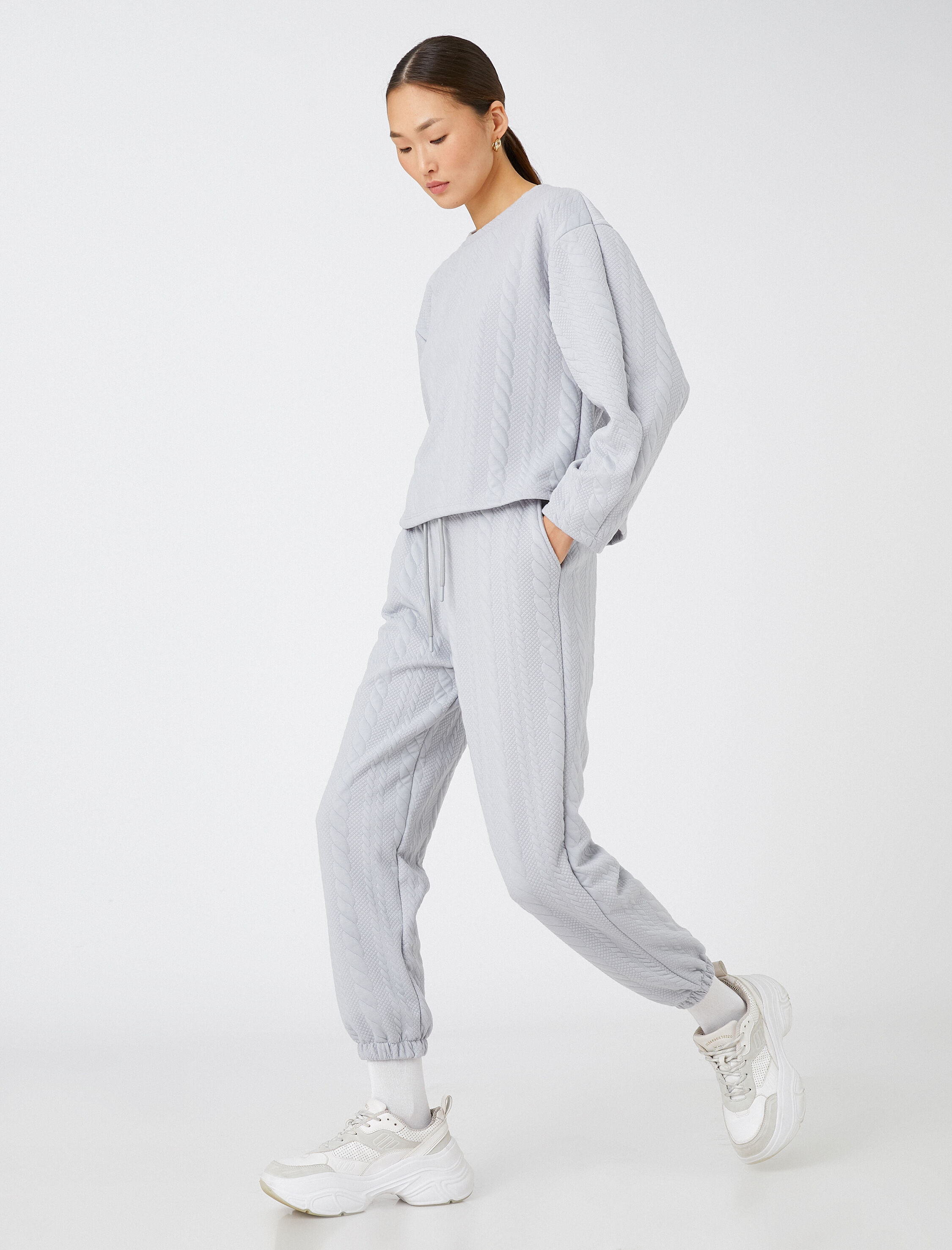   Jogger Eşofman Altı Desenli Beli Bağlamalı