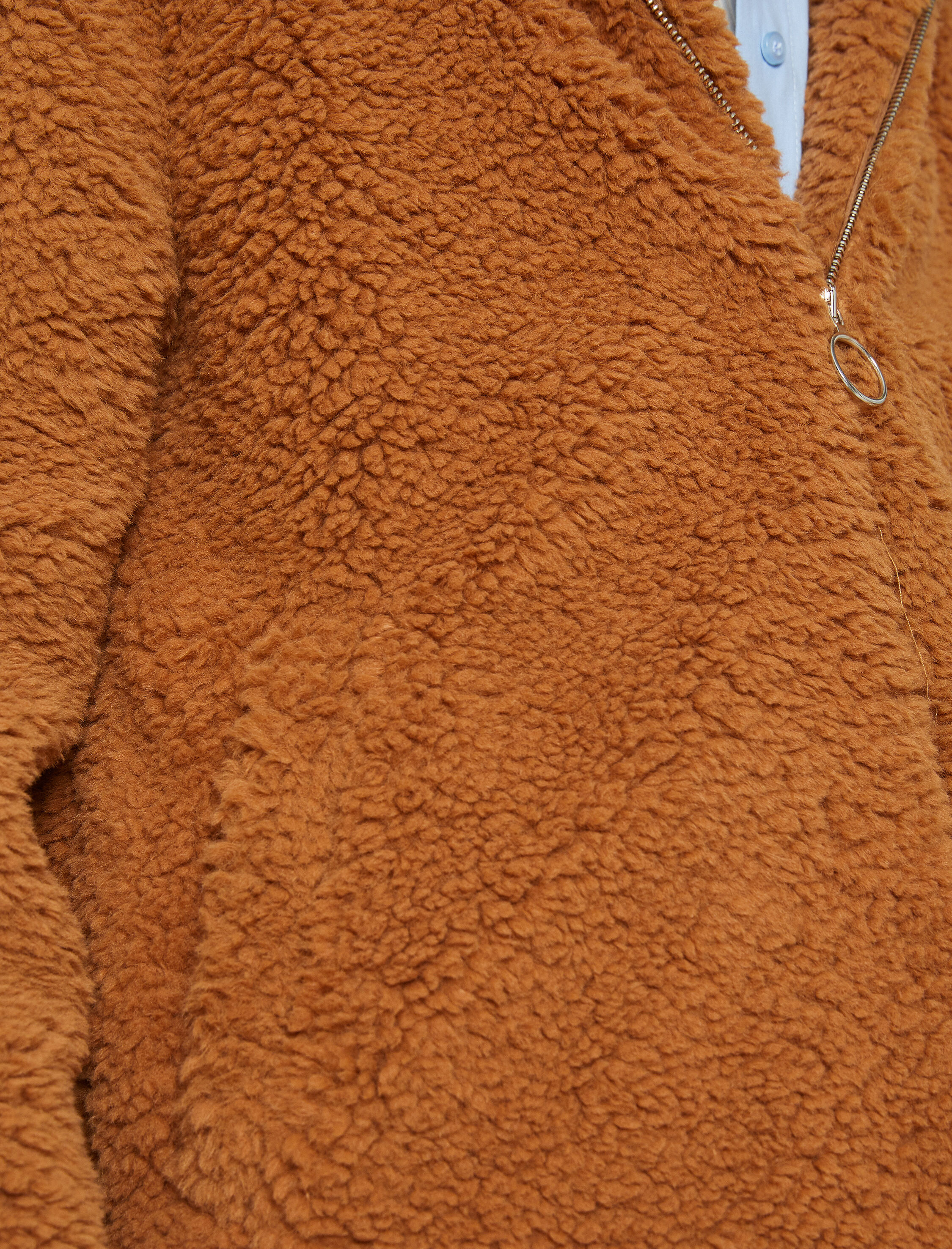   Kapüşonlu Peluş Ceket