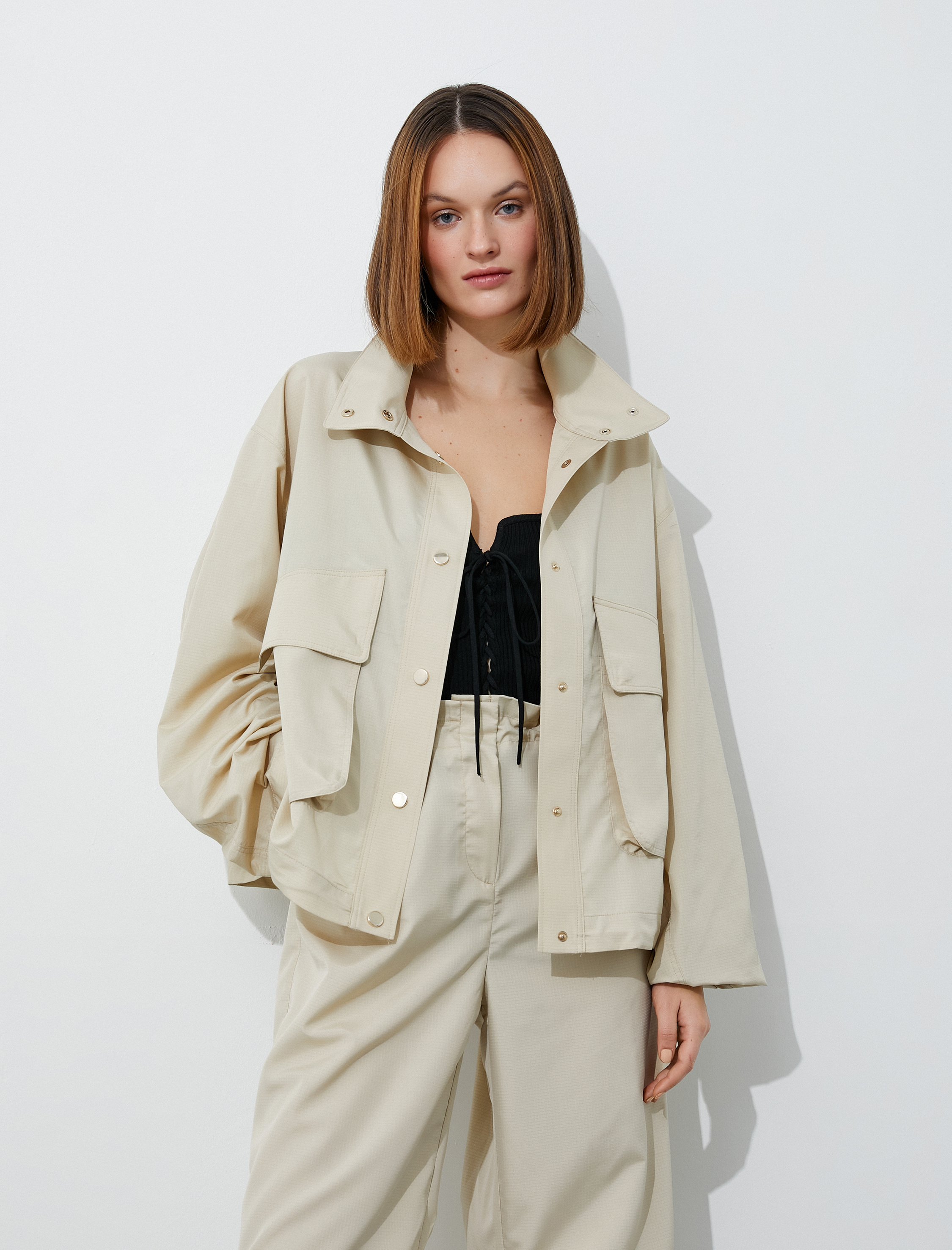   Cepli Çıtçıtlı Mevsimlik Ceket