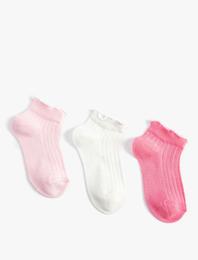 Çorap Seti Basic Dokulu 3’lü Çok Renkli Pamuk Karışımlı