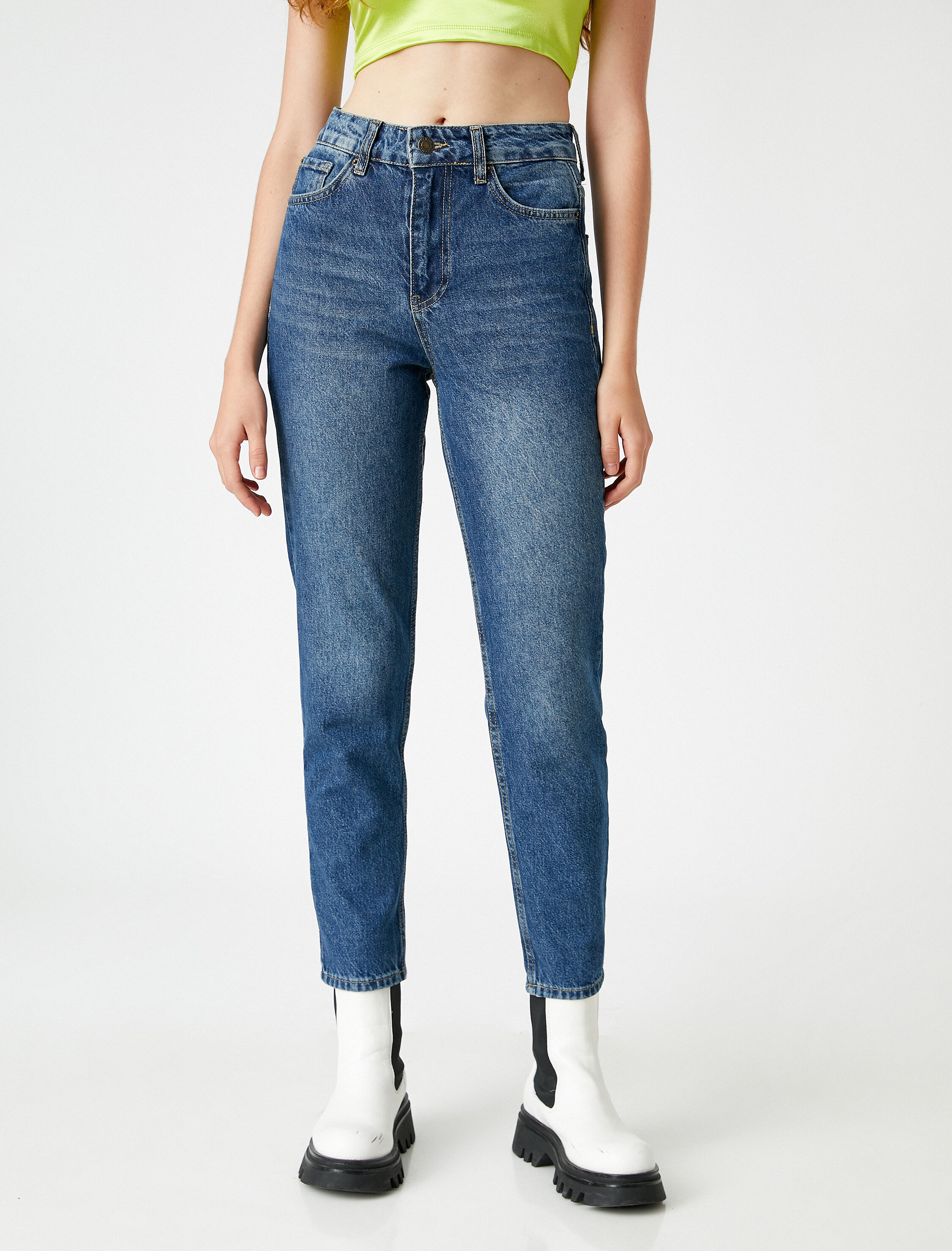   Yüksek Bel Kot Pantolon - Mom Jean