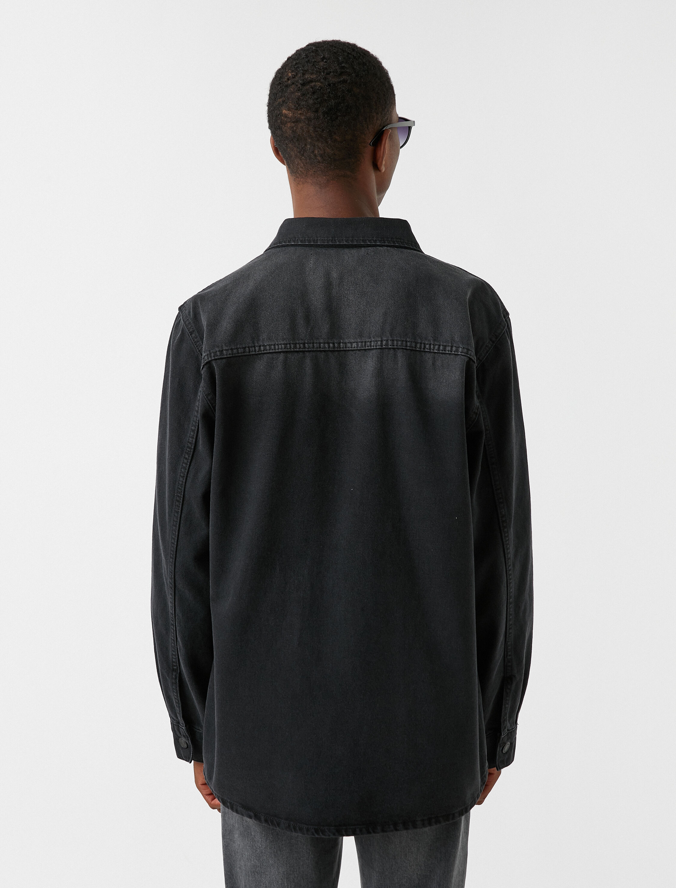   Cepli Kot Gömlek Klasik Yaka Yırtık Detaylı