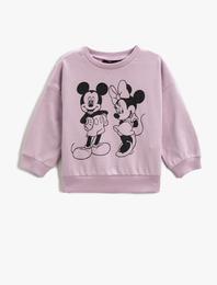 Mickey ve Minnie Mouse Baskılı Lisanslı Sweat Pamuklu