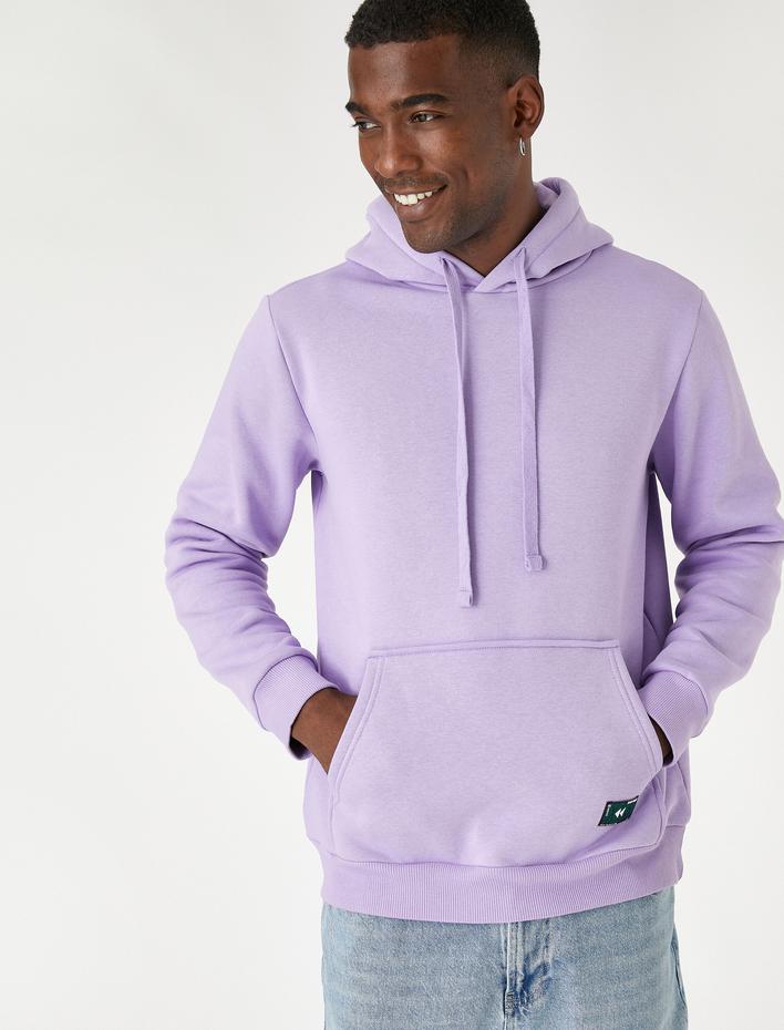  Kapşonlu Sweatshirt Şardonlu Cep Detaylı