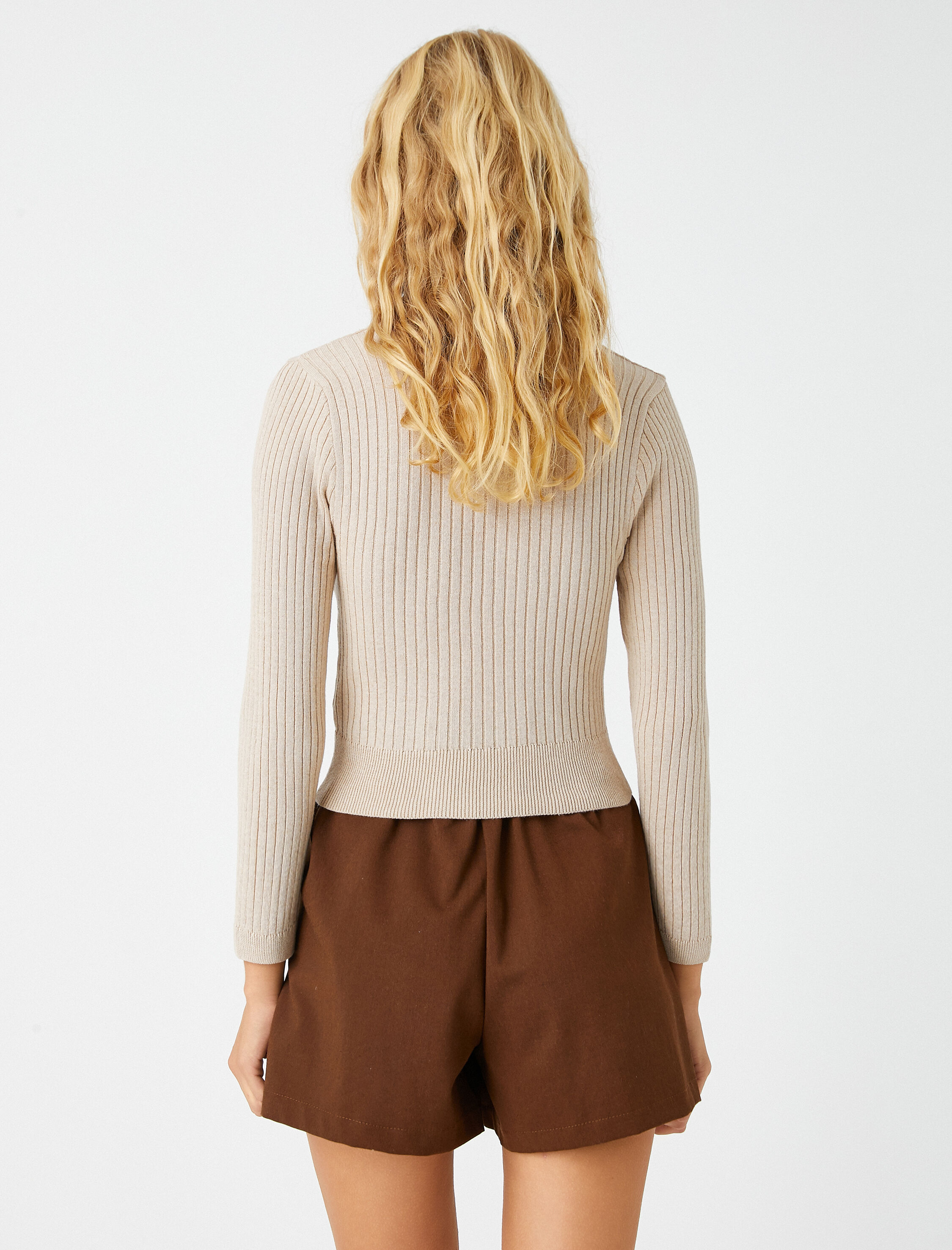 Crop Triko Kazak Polo Yaka