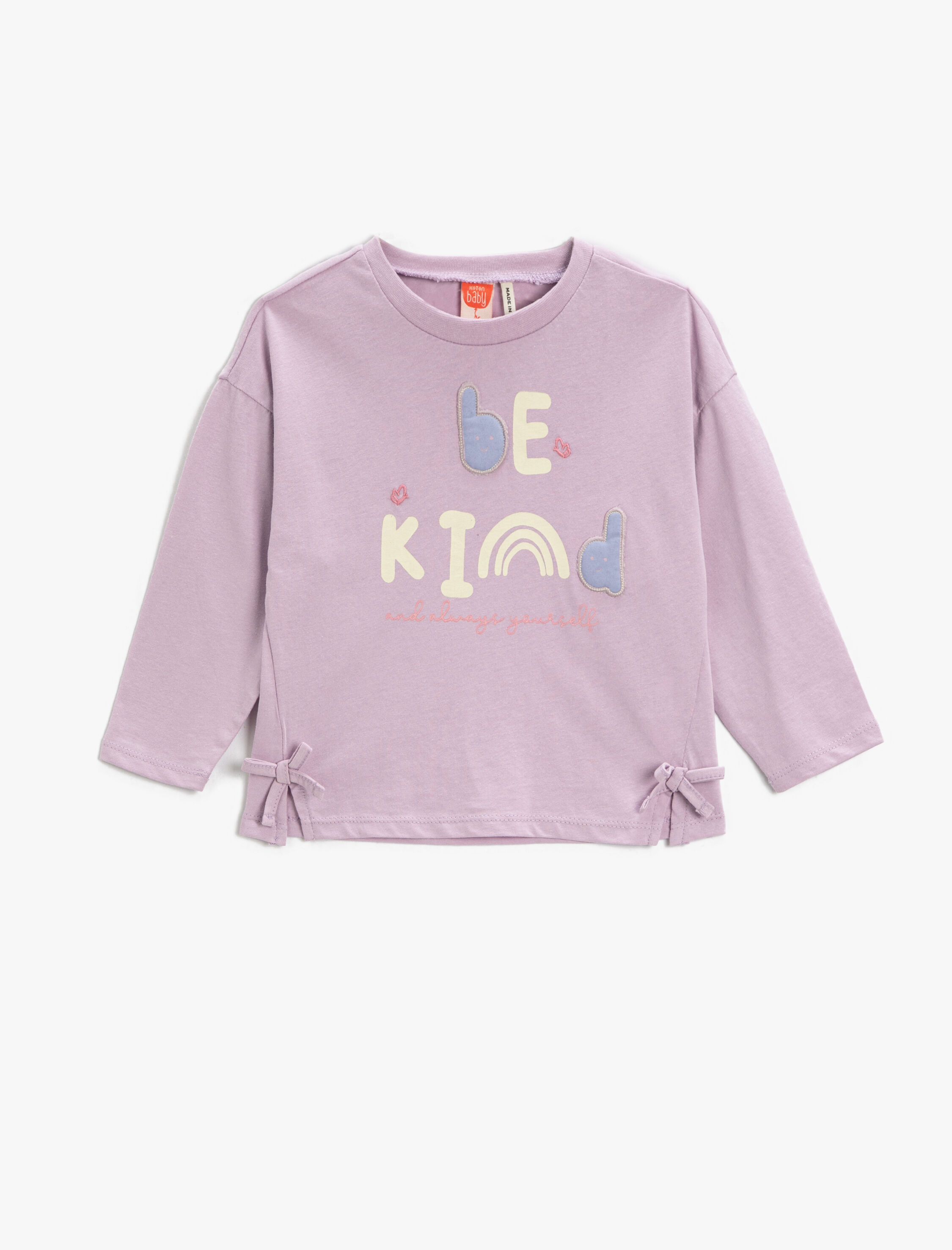  Kız Bebek Uzun Kollu Baskılı Tişört Pamuklu