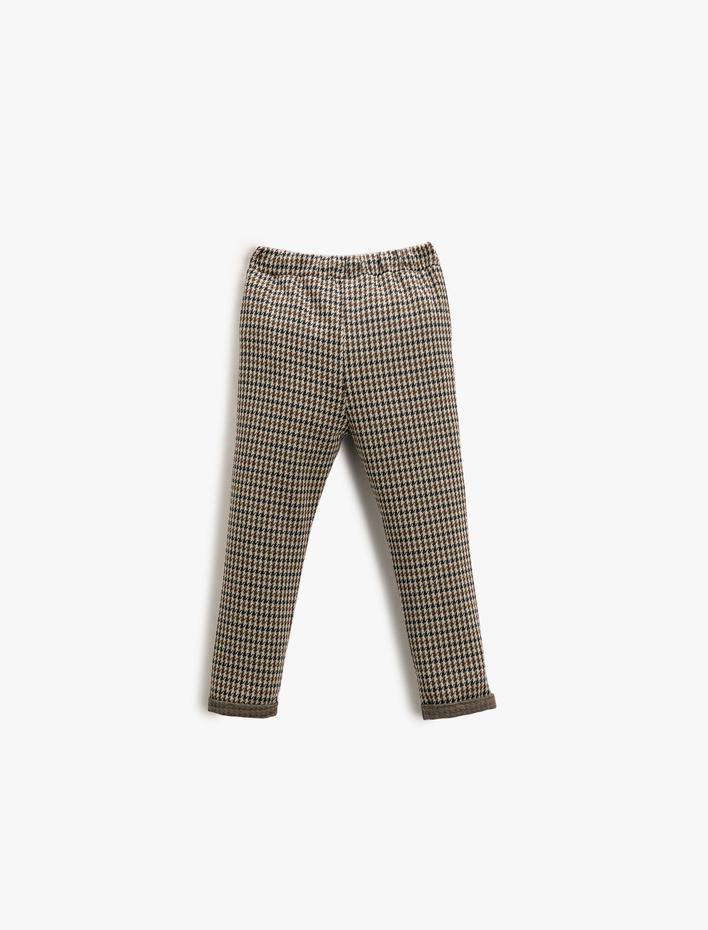 Erkek Bebek Ekose Beli Bağlamalı Eşofman Altı