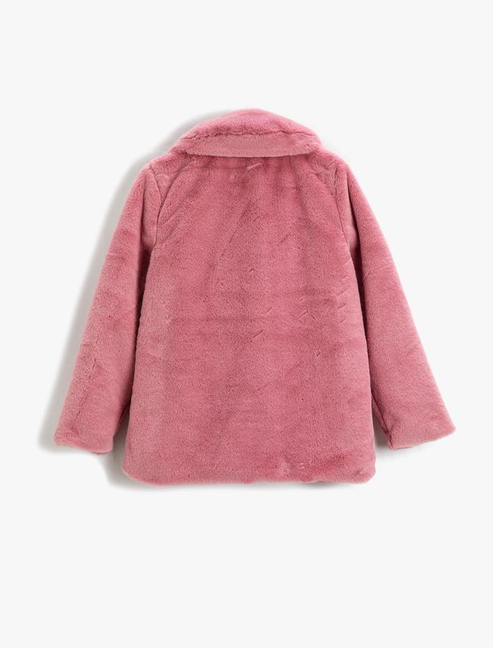 Kız Çocuk Peluş Mont Düğmeli