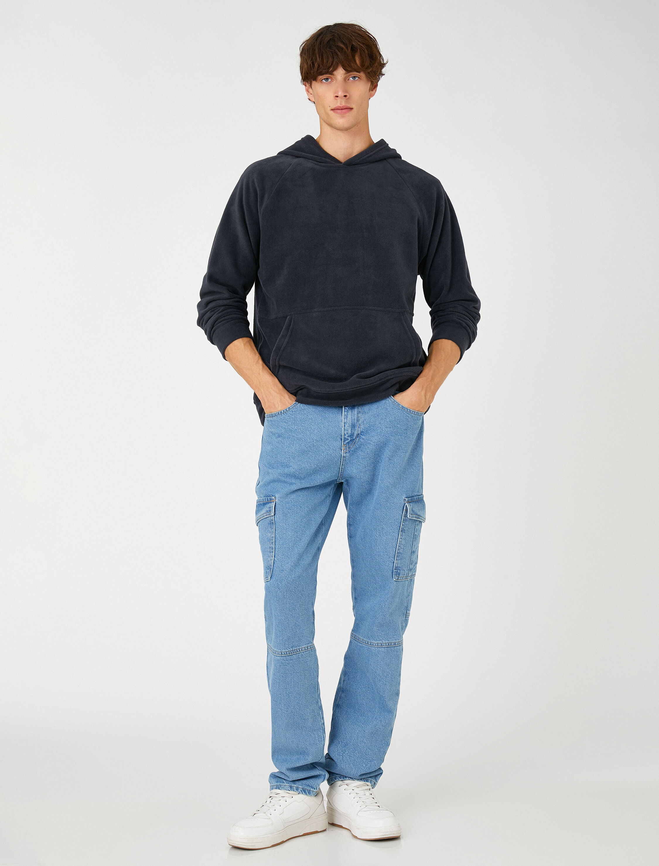   Polar Sweatshirt Kapşonlu Cep Detaylı